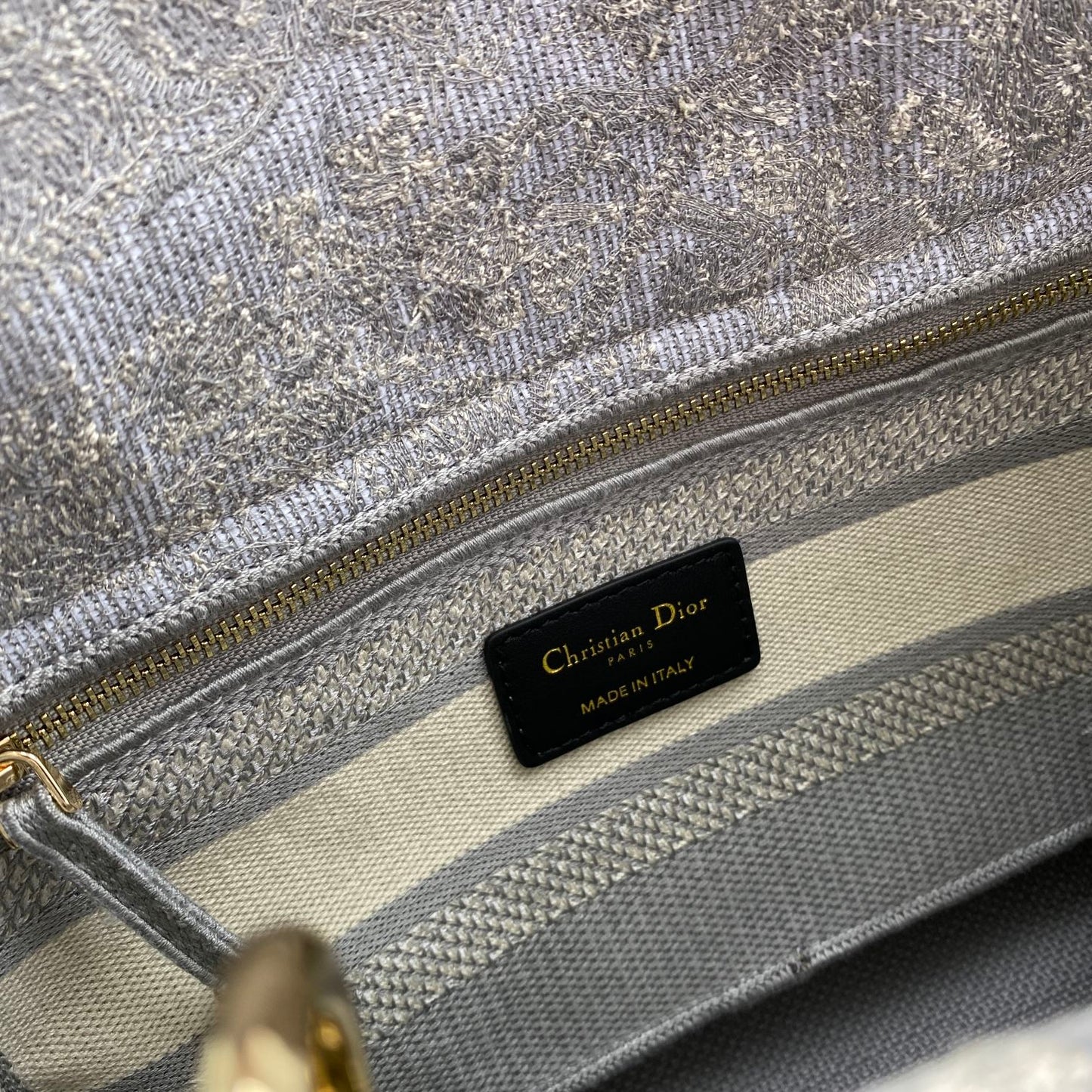 Christian Dior Medium Lady D-Lite Bag - Grey Toile de Jouy Reverse Embroidery