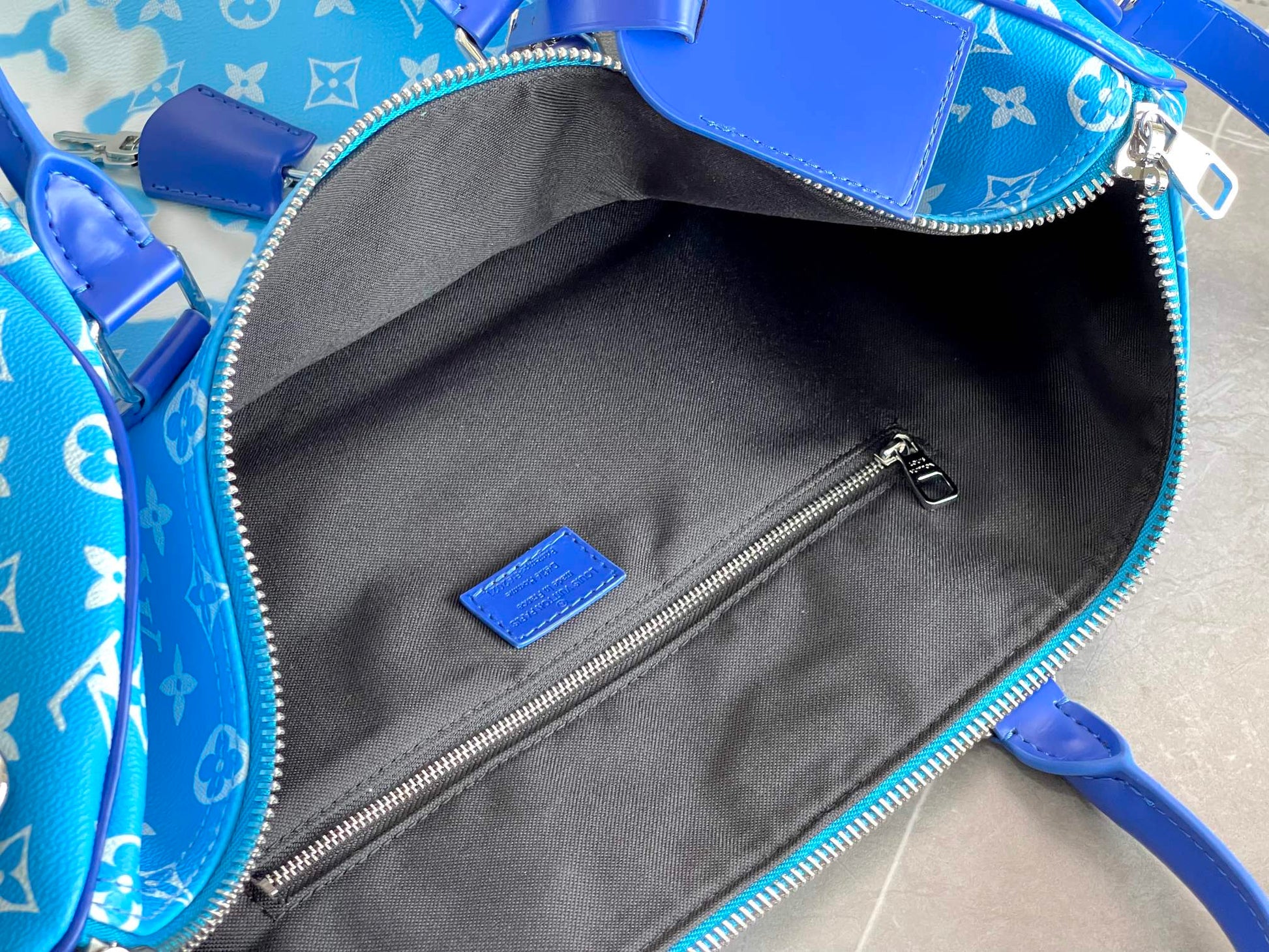 Louis Vuitton Monogram Clouds Keepall Bandouliere 50 Blue