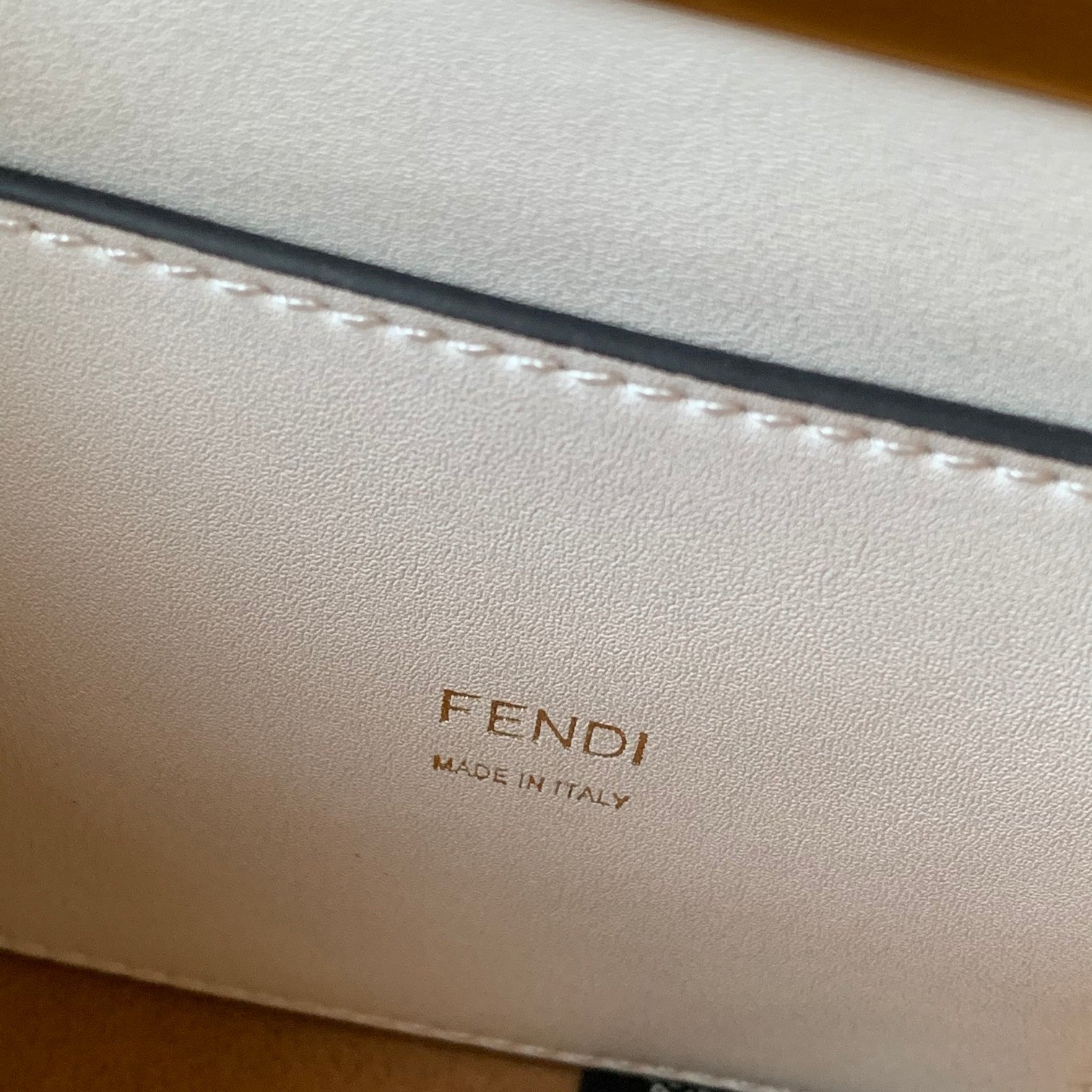 Fendi White Leather Handbag with Gold-Tone FF Logo Buckle