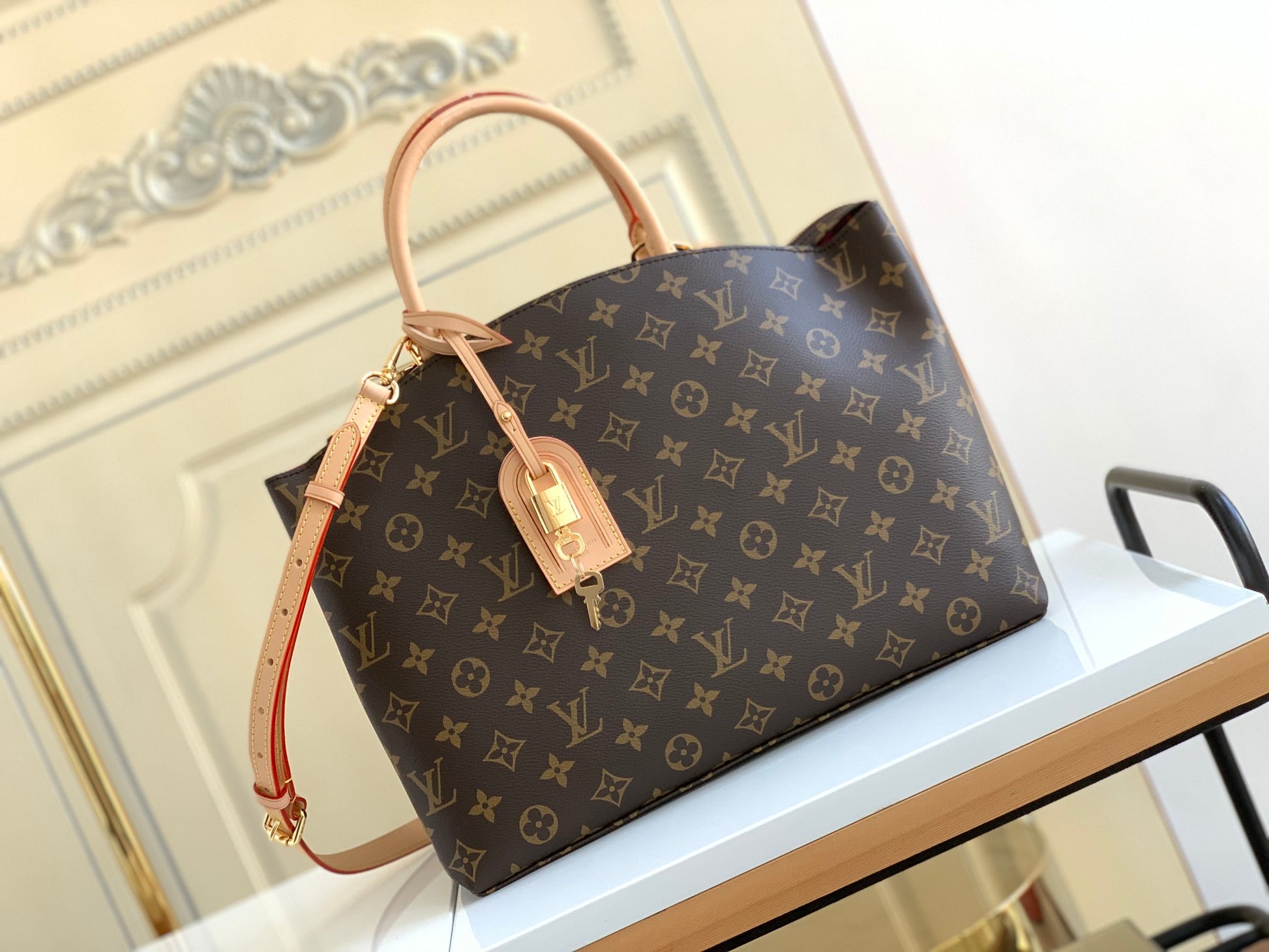 Louis Vuitton Monogram Canvas Cluny Handbag - Brown