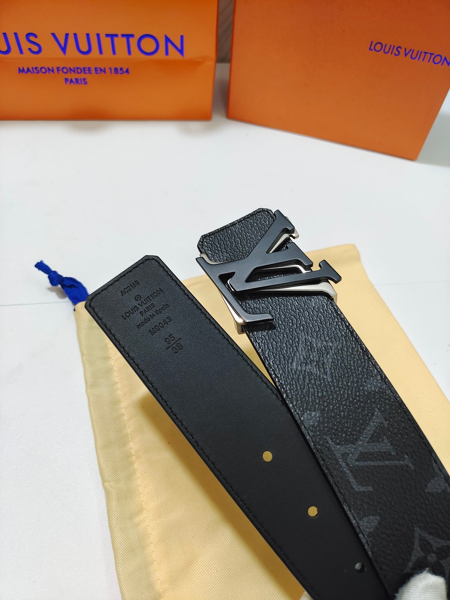 Louis Vuitton LV Initials 40mm Belt Monogram Eclipse Canvas Black with Matte Black Buckle