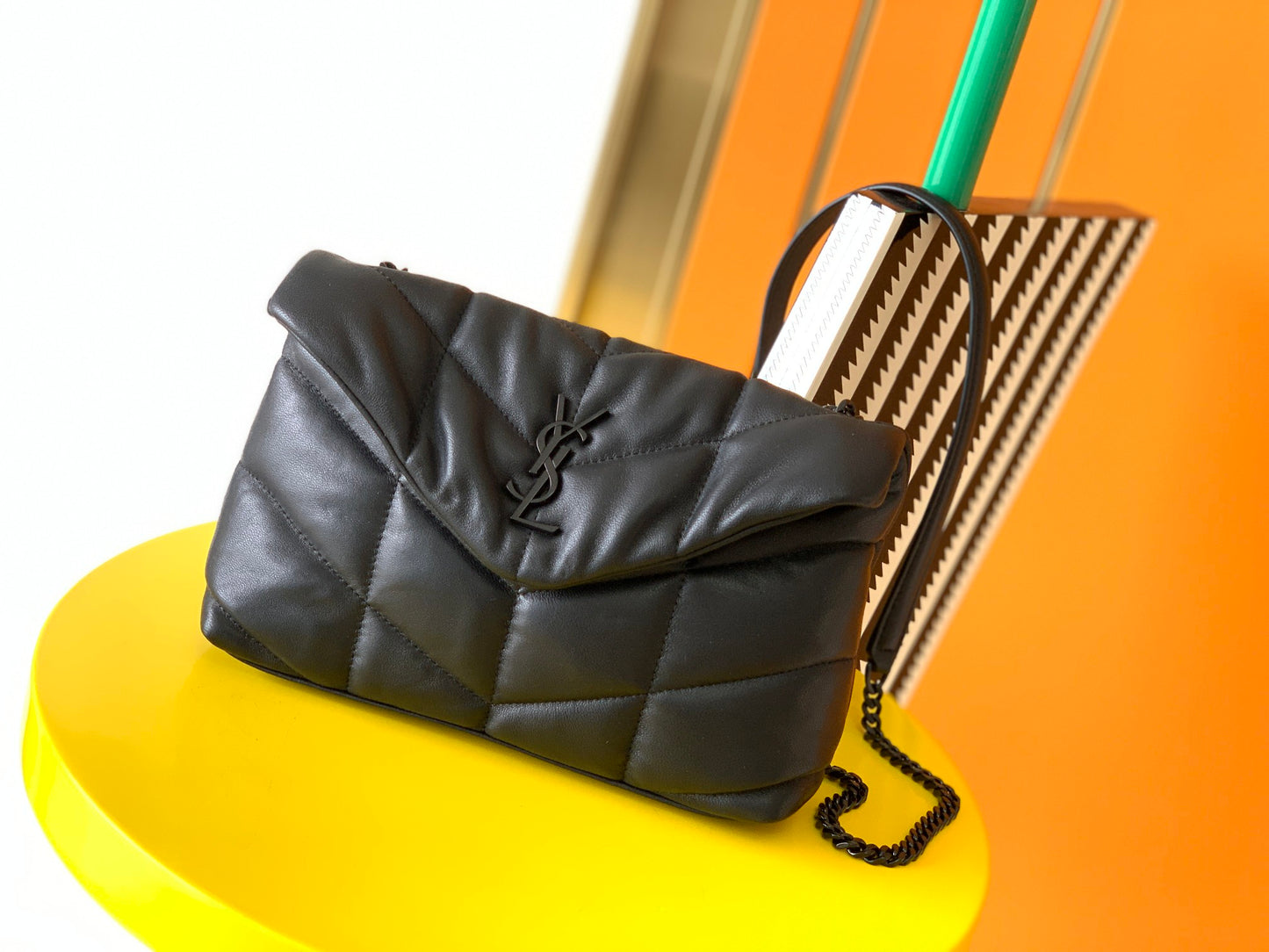 Saint Laurent Loulou Puffer Small in Quilted Lambskin - Black