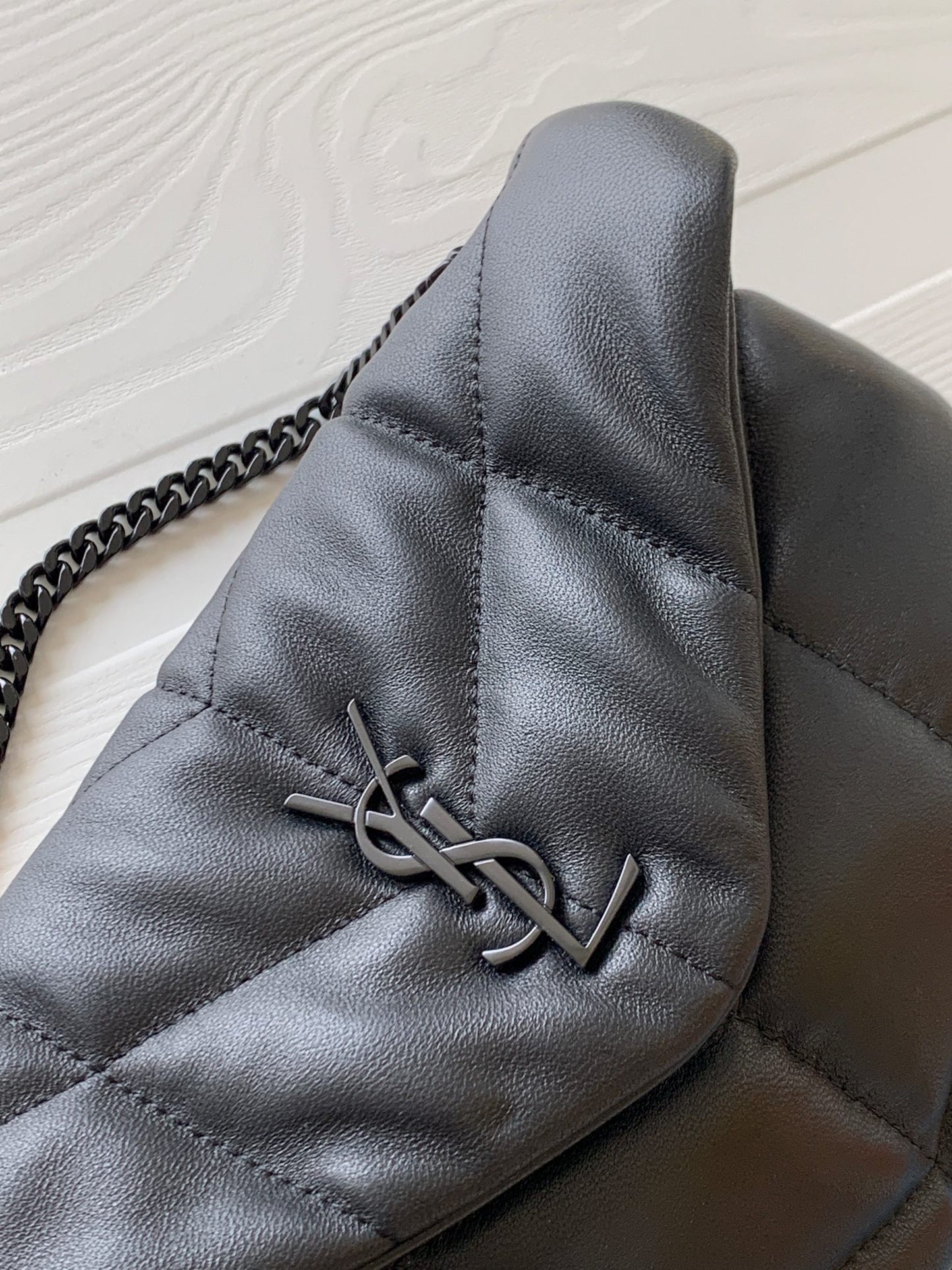Saint Laurent Loulou Puffer Small in Quilted Lambskin - Black