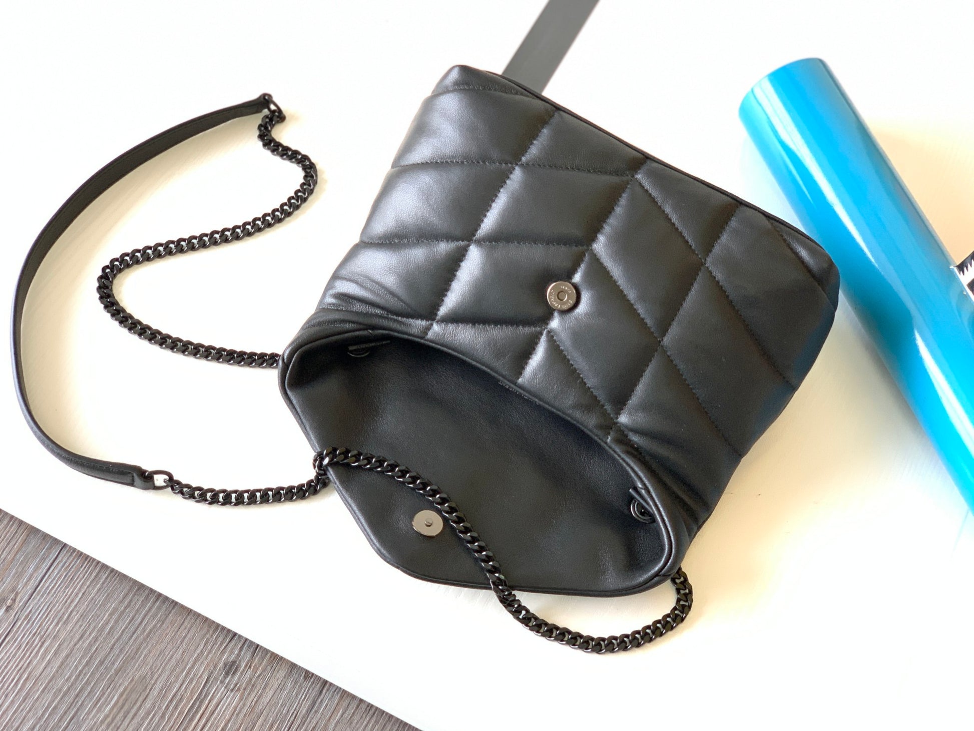 Saint Laurent Loulou Puffer Small in Quilted Lambskin - Black