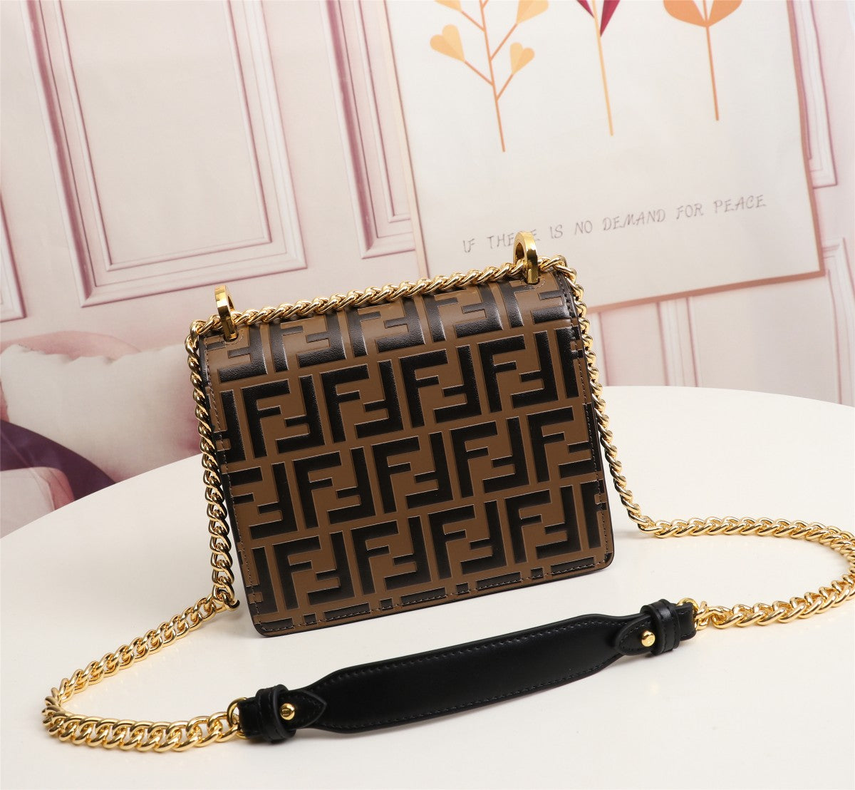 Fendi Kan I Small FF Monogram Shoulder Bag - Brown/Tobacco
