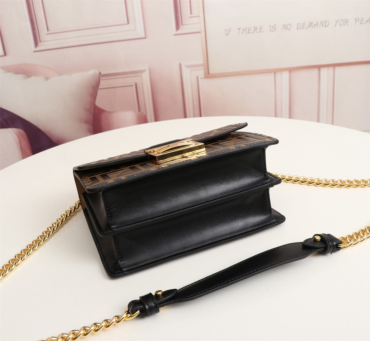 Fendi Kan I Small FF Monogram Shoulder Bag - Brown/Tobacco