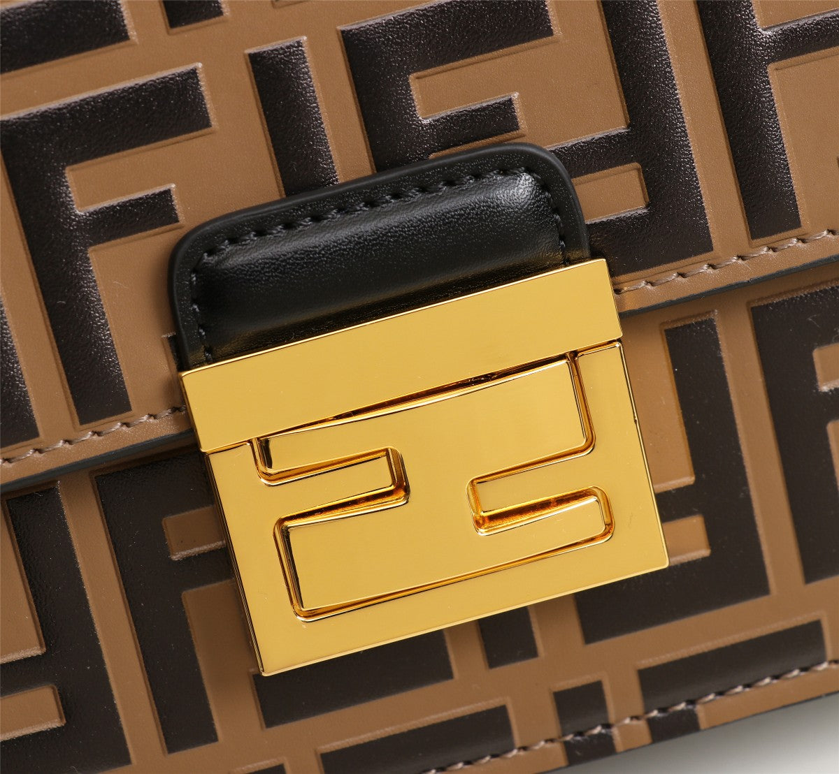 Fendi Kan I Small FF Monogram Shoulder Bag - Brown/Tobacco