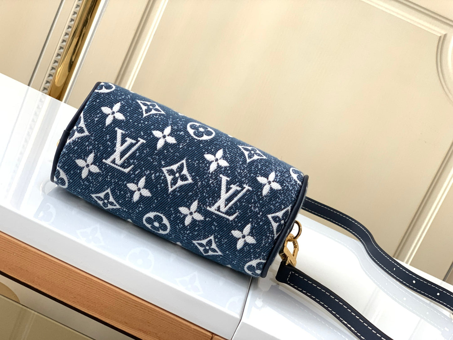 Louis Vuitton Nano Speedy Monogram Denim Handbag - Blue