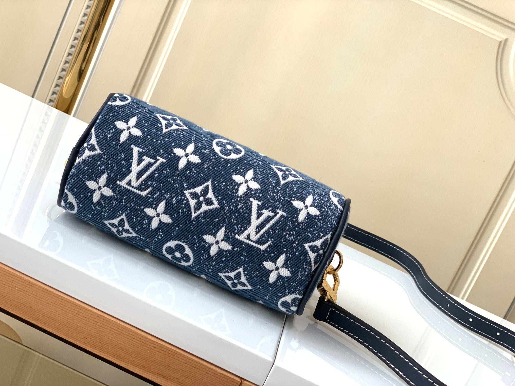 Louis Vuitton Nano Speedy Monogram Denim Handbag - Blue
