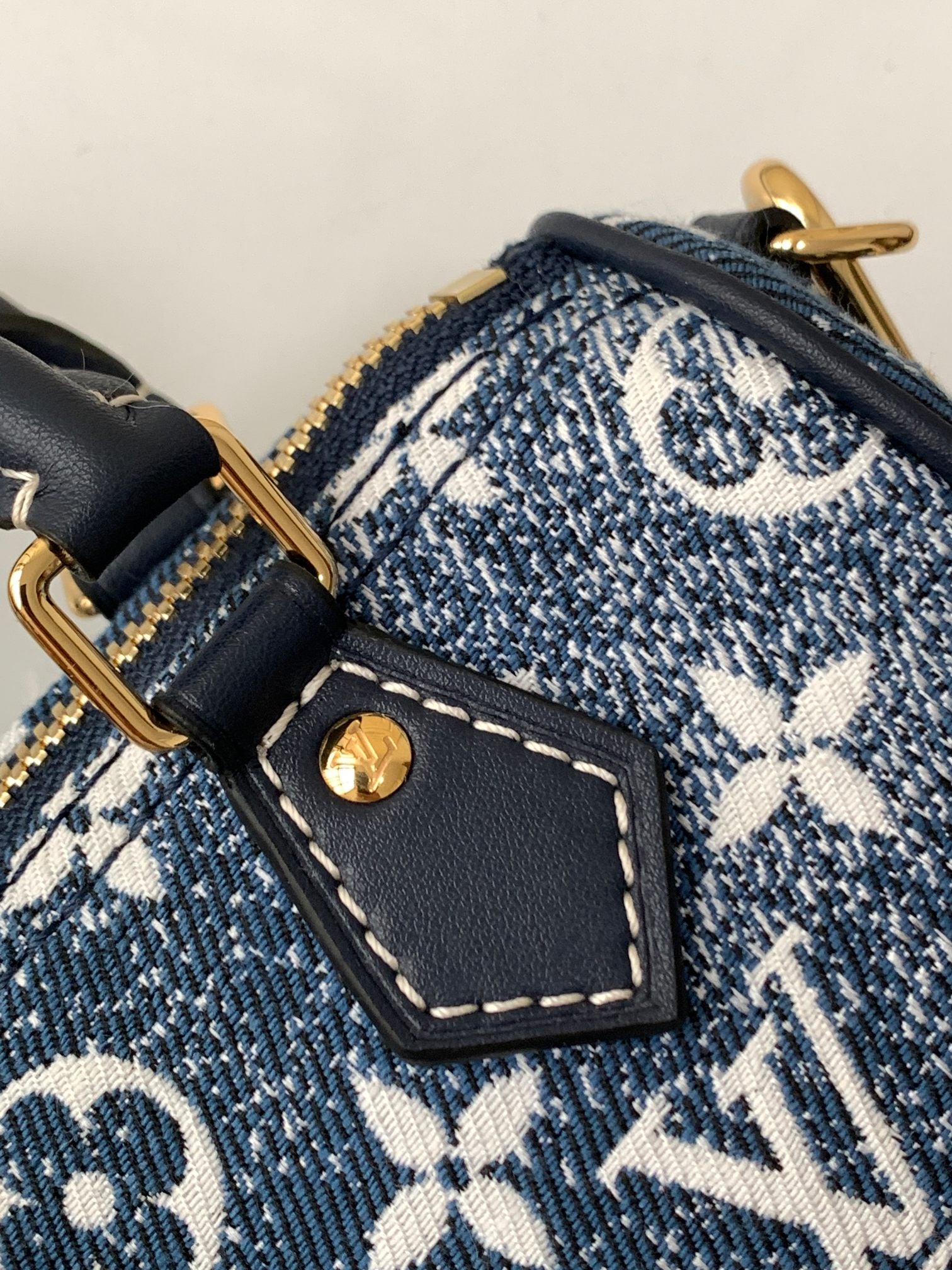 Louis Vuitton Nano Speedy Monogram Denim Handbag - Blue