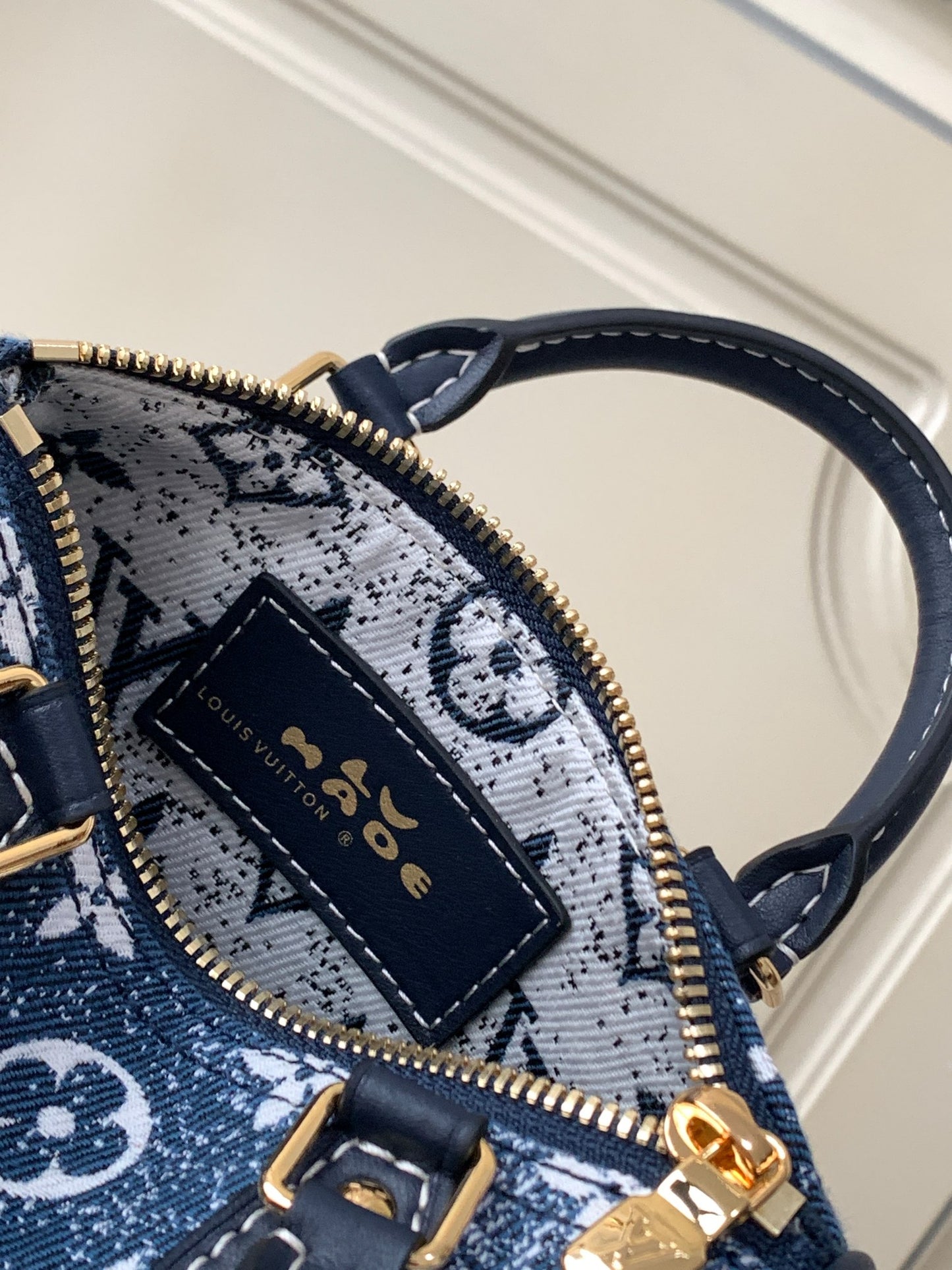 Louis Vuitton Nano Speedy Monogram Denim Handbag - Blue