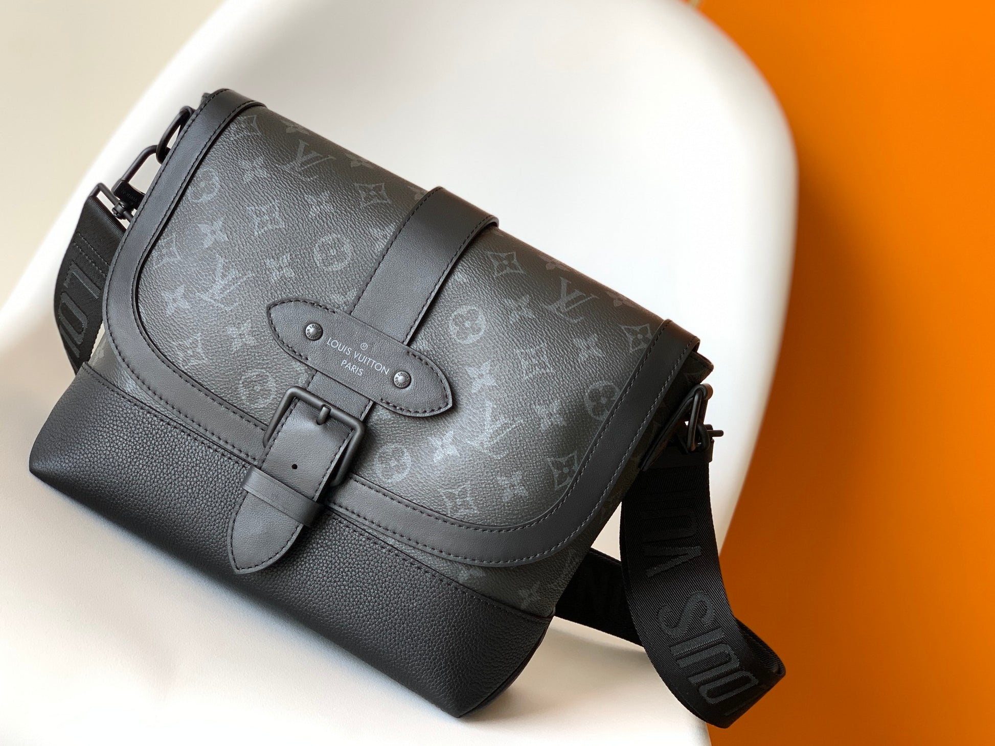 Louis Vuitton S-Lock Messenger Bag Monogram Eclipse Canvas - Black/Grey