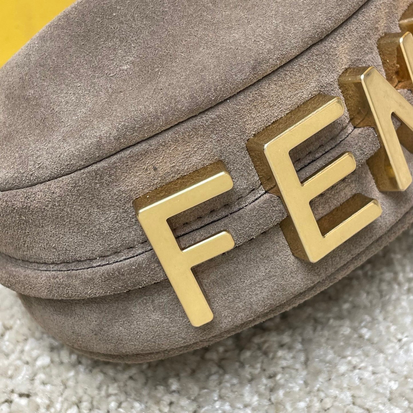 Fendi Fendigraphy Nano Suede Hobo Bag - Grey