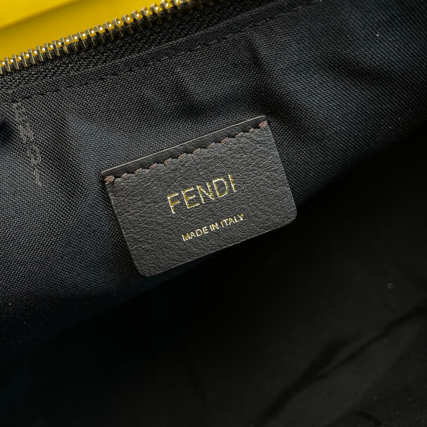Fendi Fendigraphy Small Black Leather Crescent Hobo Bag