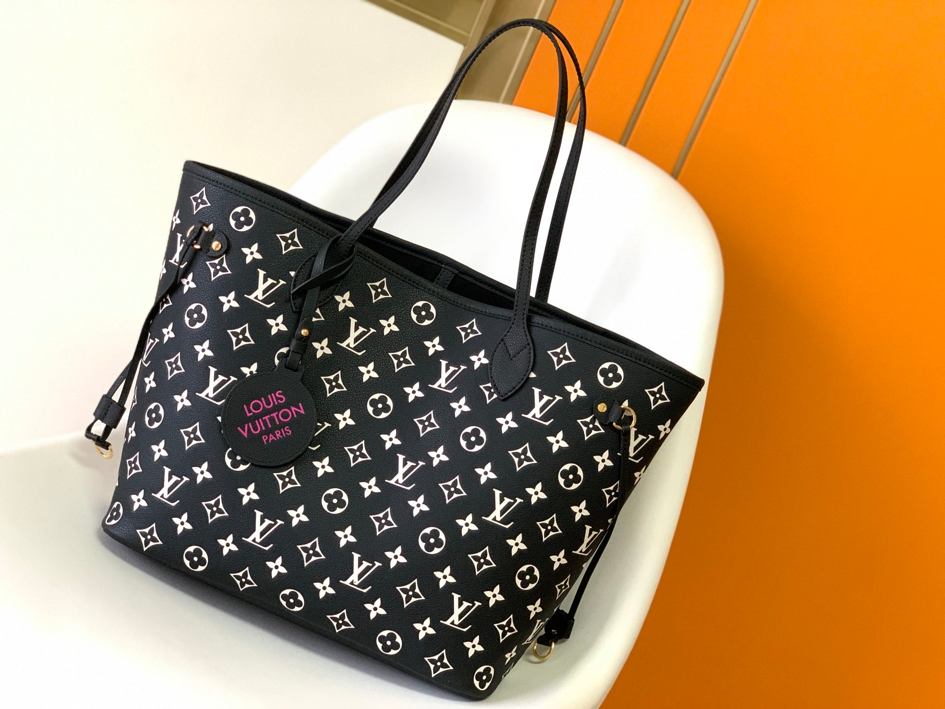 Louis Vuitton Neverfull MM Moonlight Monogram Black Tote Bag