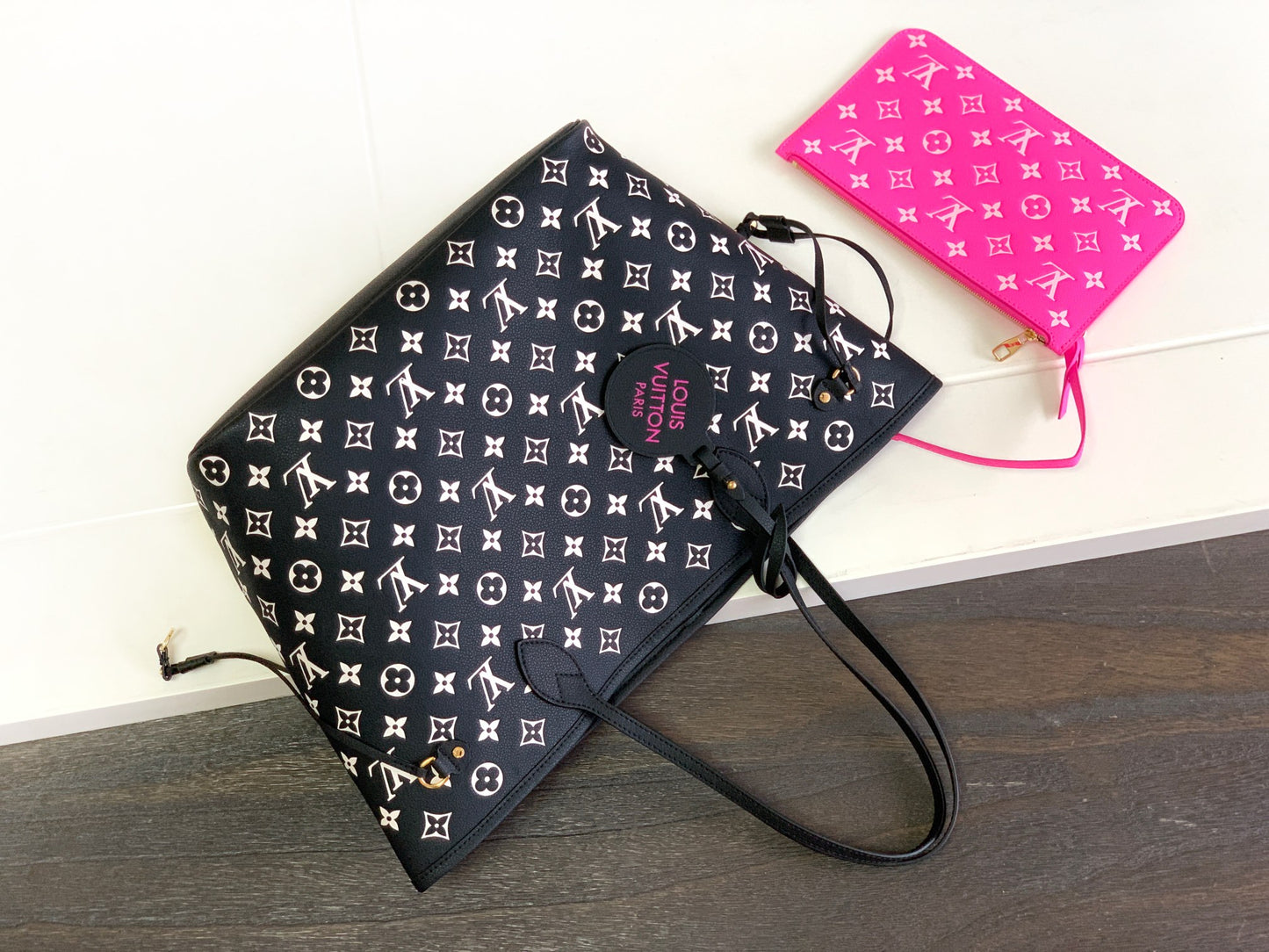 Louis Vuitton Neverfull MM Moonlight Monogram Black Tote Bag