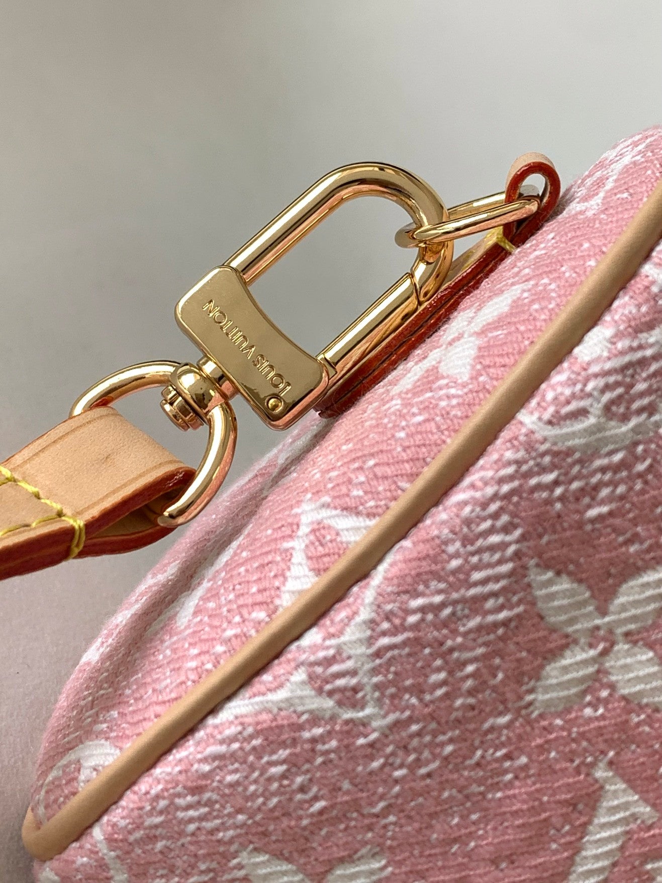 Louis Vuitton Nano Speedy Pink Monogram Denim Handbag