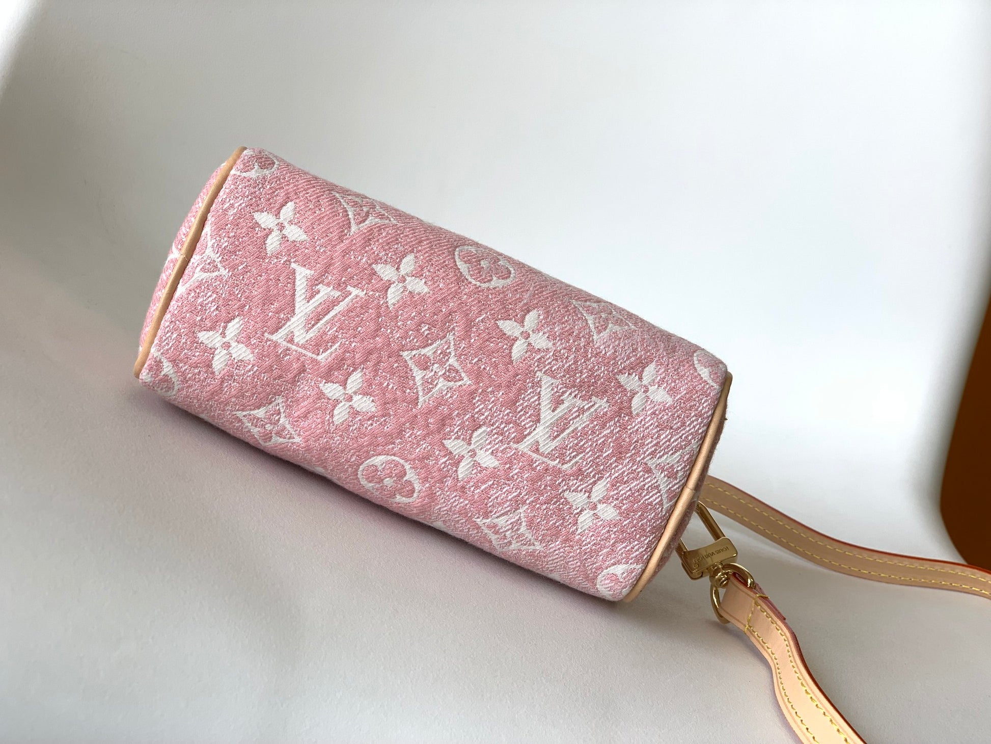 Louis Vuitton Nano Speedy Pink Monogram Denim Handbag