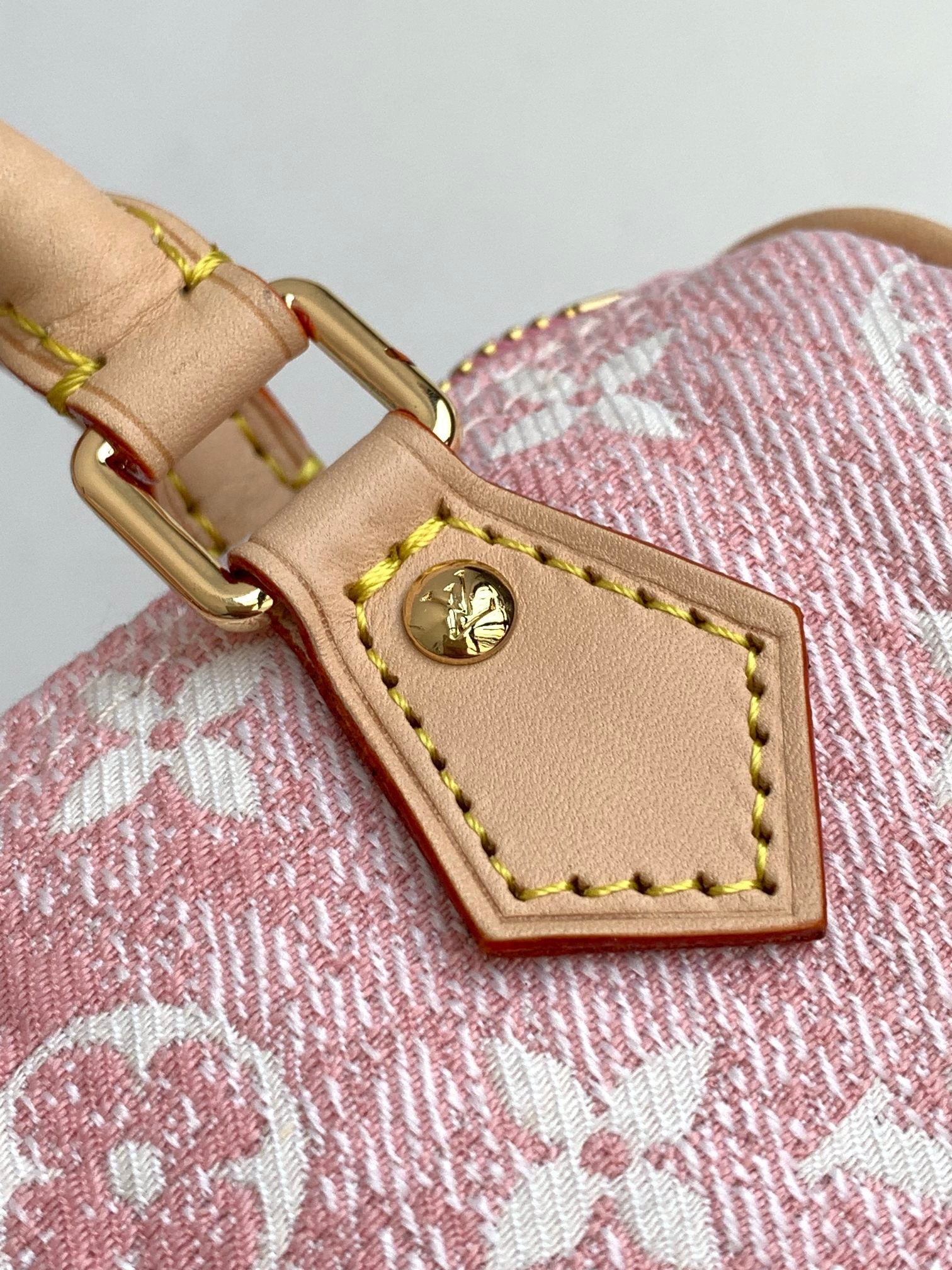 Louis Vuitton Nano Speedy Pink Monogram Denim Handbag