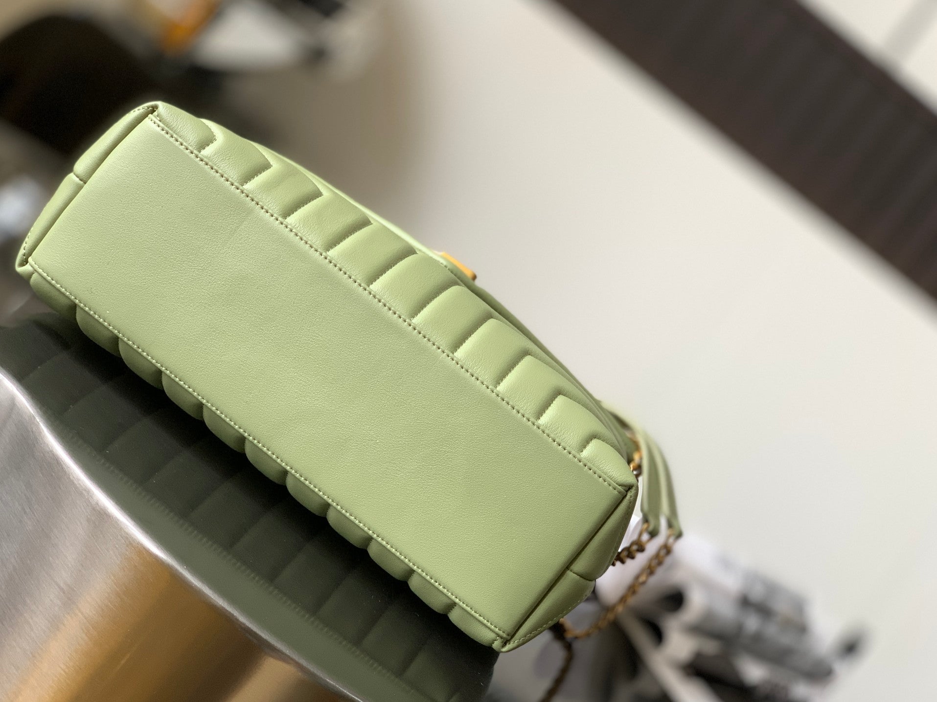 Saint Laurent Loulou Small Chain Bag in Quilted Leather - Mint Green