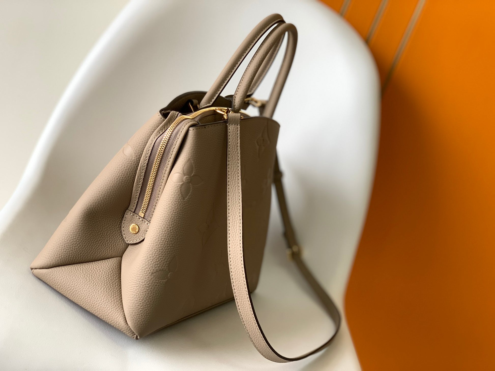 Louis Vuitton Montaigne BB Monogram Empreinte Leather Handbag - Tourterelle