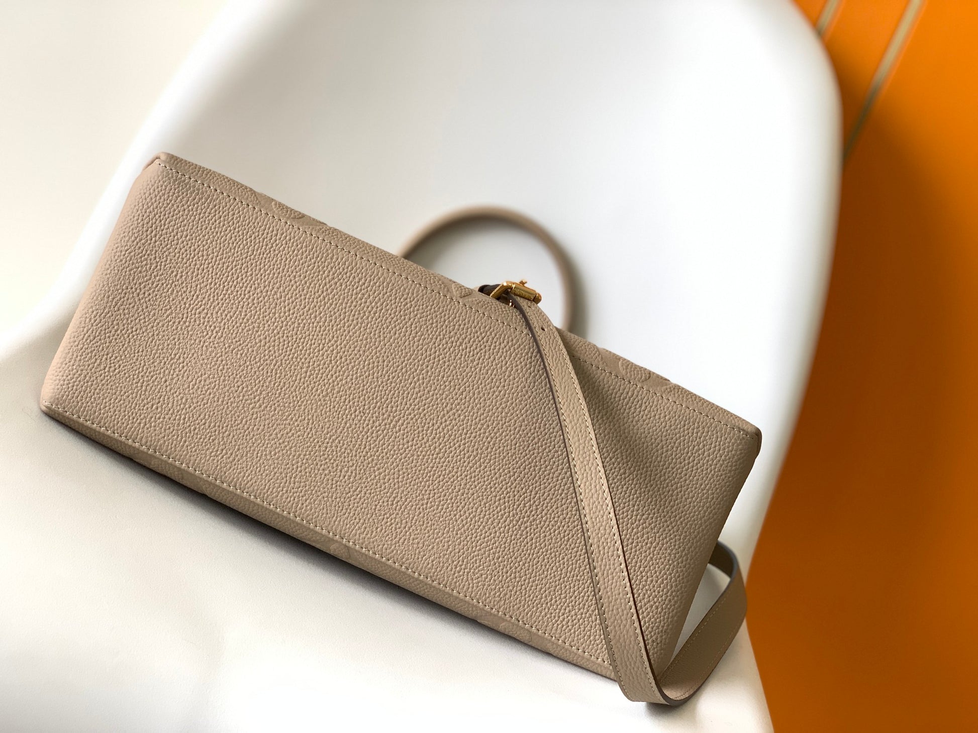 Louis Vuitton Montaigne BB Monogram Empreinte Leather Handbag - Tourterelle