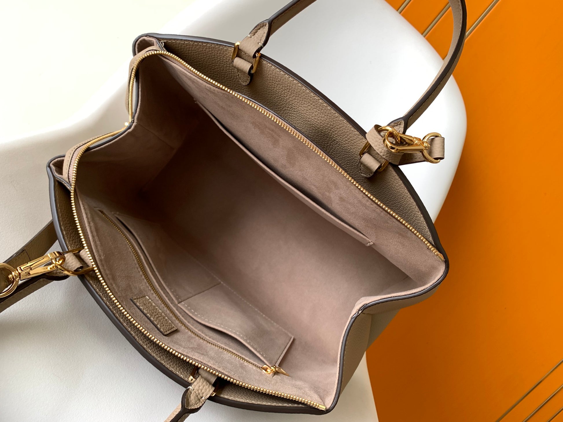 Louis Vuitton Montaigne BB Monogram Empreinte Leather Handbag - Tourterelle