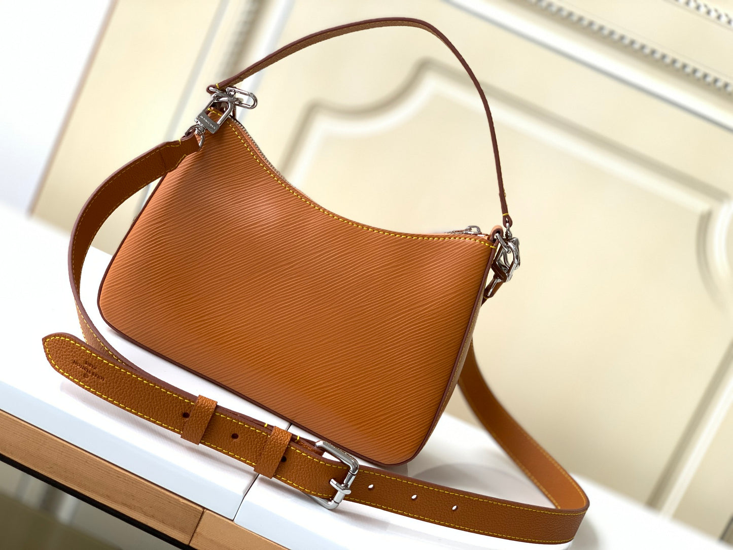 Louis Vuitton Marelle Handbag - Honey Gold Epi Leather with Monogram Pouch