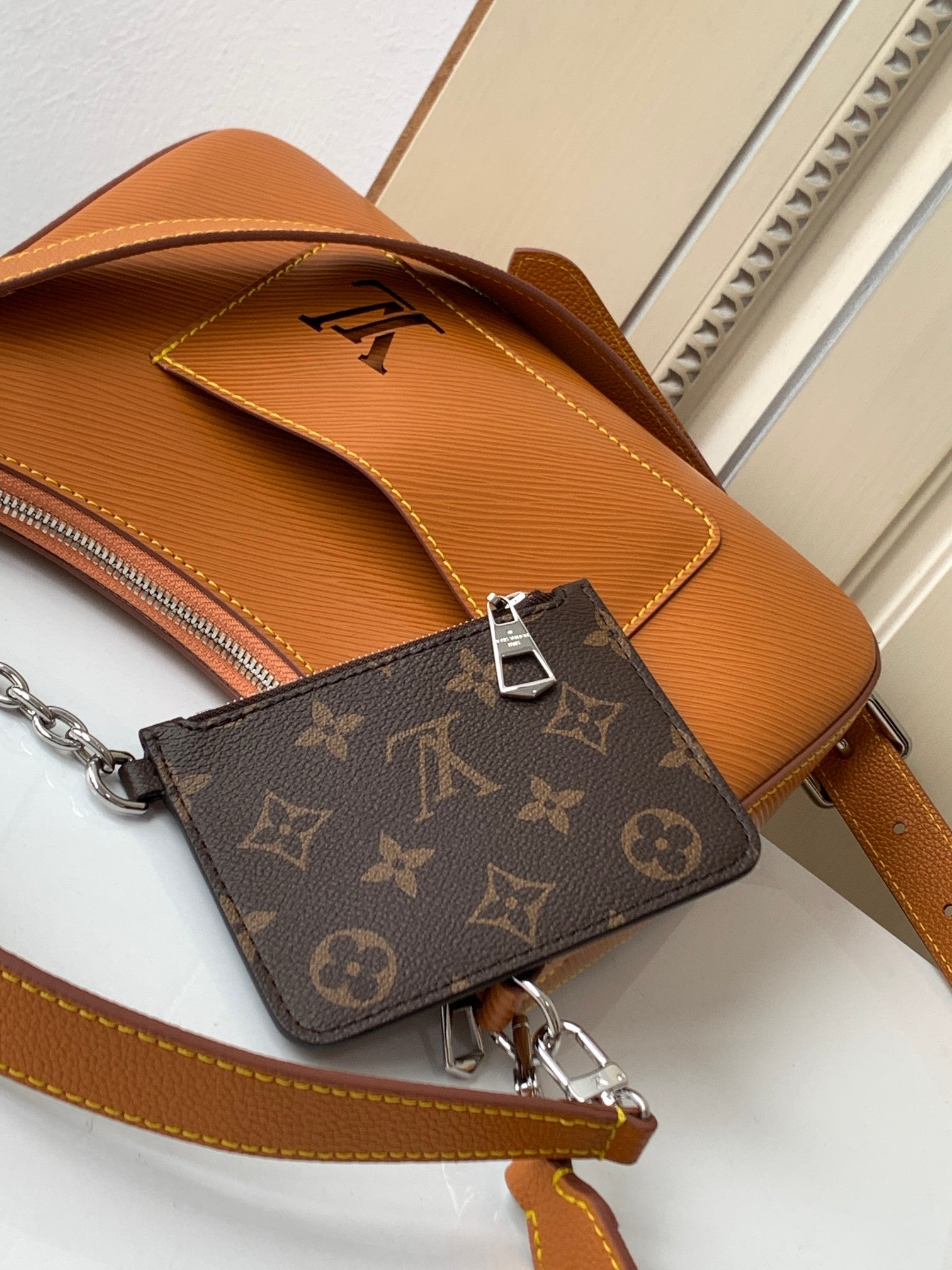 Louis Vuitton Marelle Handbag - Honey Gold Epi Leather with Monogram Pouch