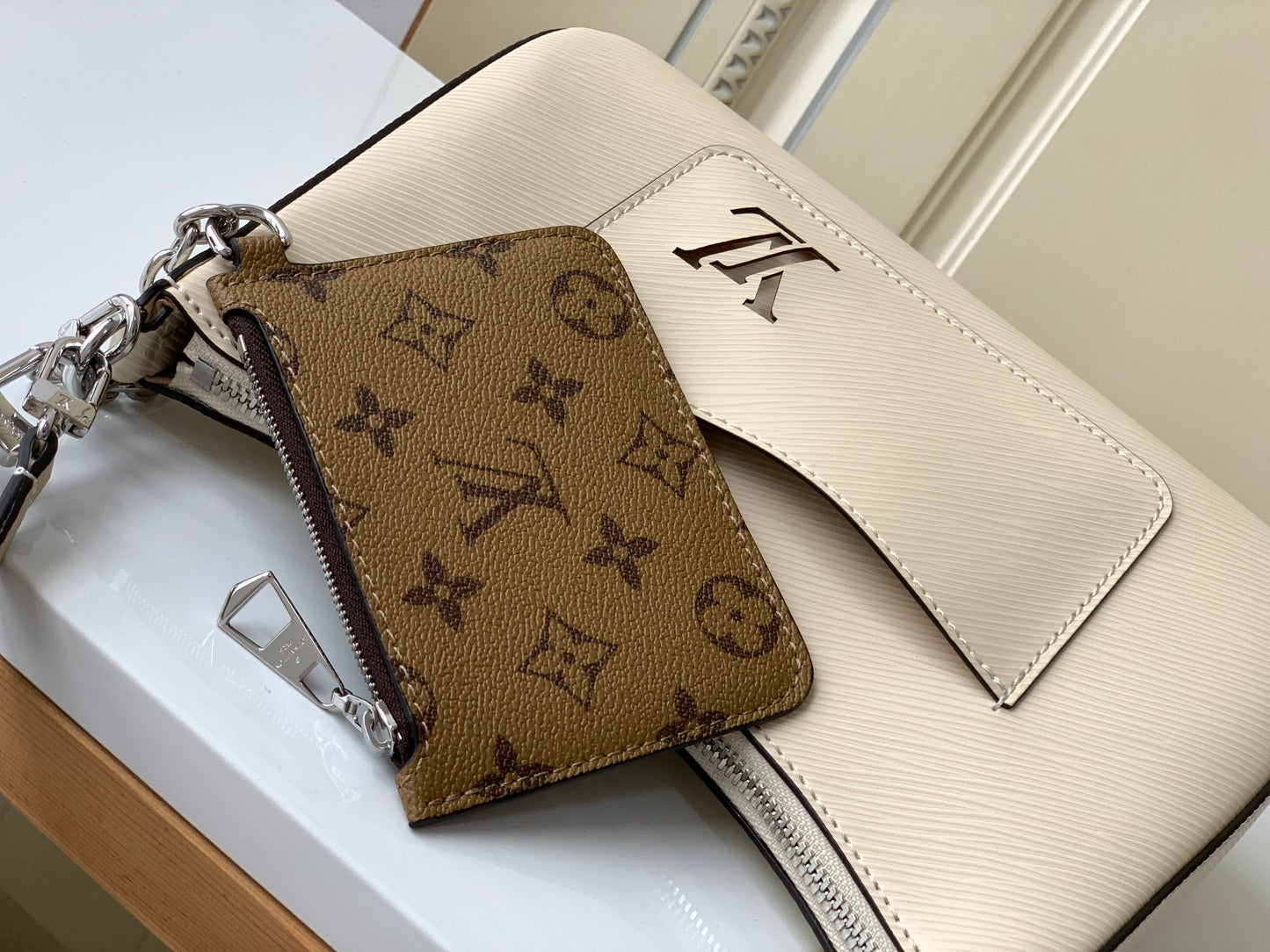 Louis Vuitton Marelle Quartz Epi Leather Shoulder Bag with Monogram Pouch