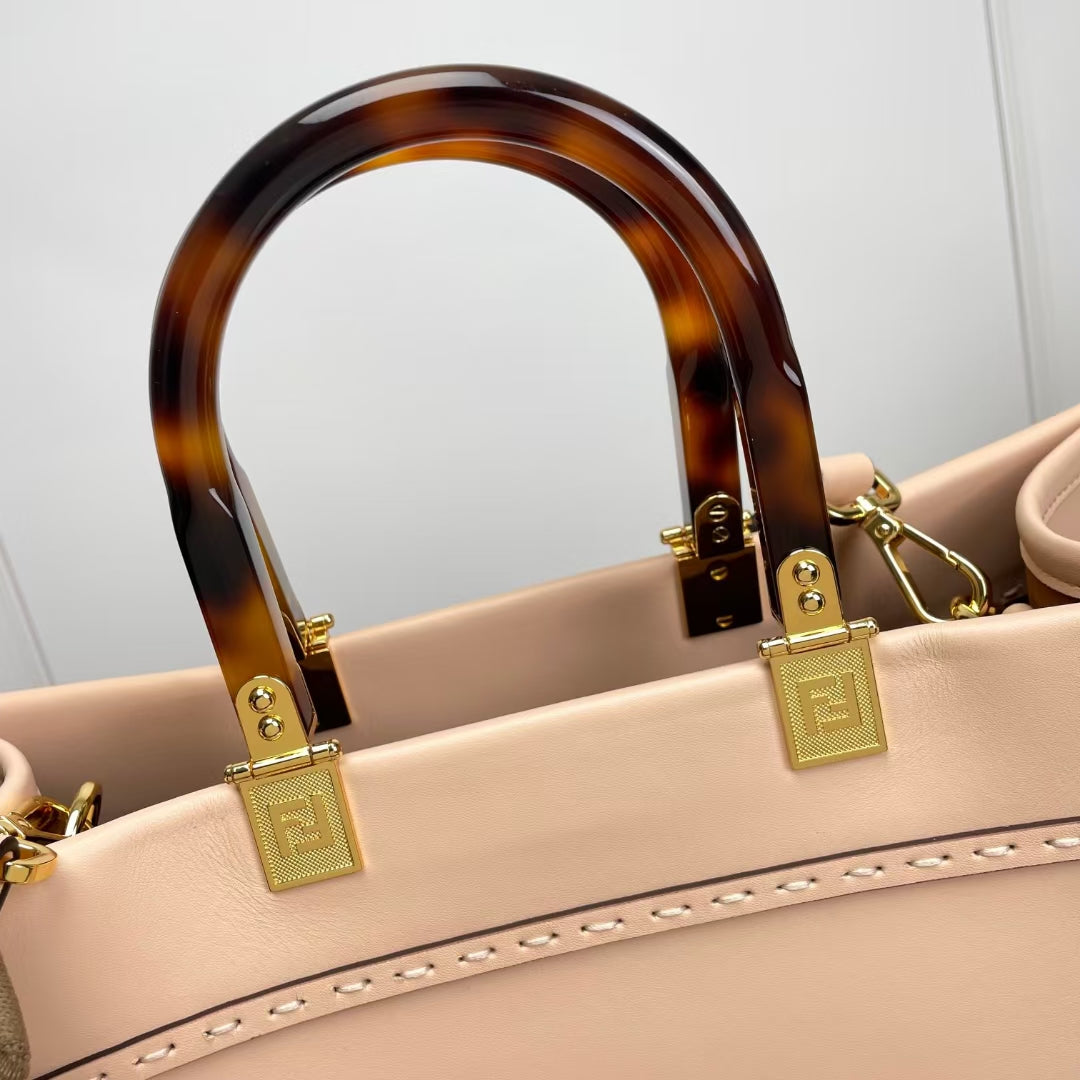 Fendi Sunshine Shopper Large Pink Leather Tote Bag