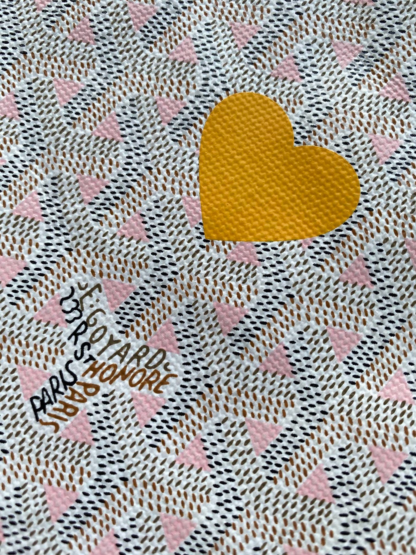Gogy Mini Fabric Crossbody Tote Bag with Yellow Heart Embroidery