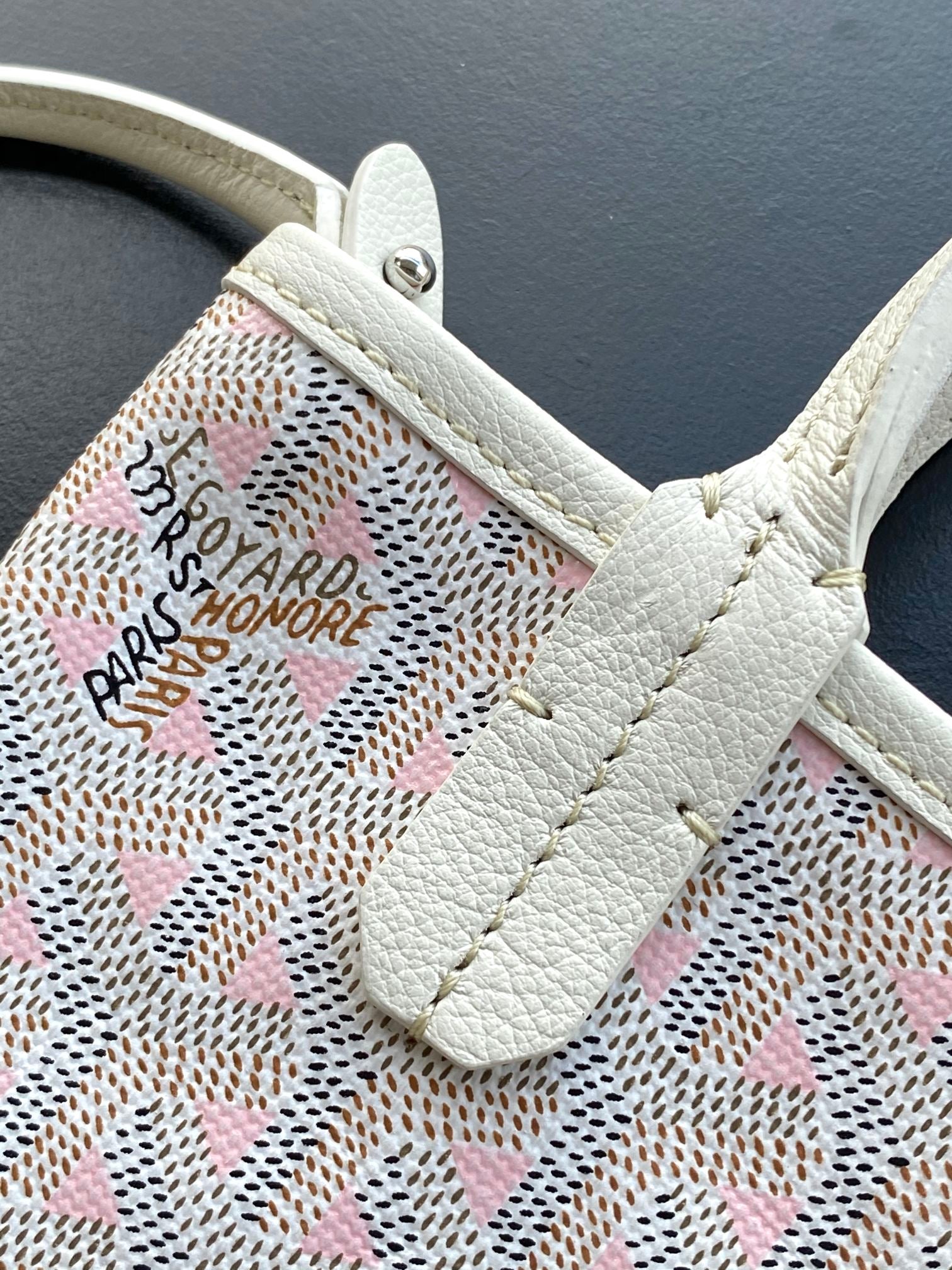 Gogy Mini Fabric Crossbody Tote Bag with Yellow Heart Embroidery