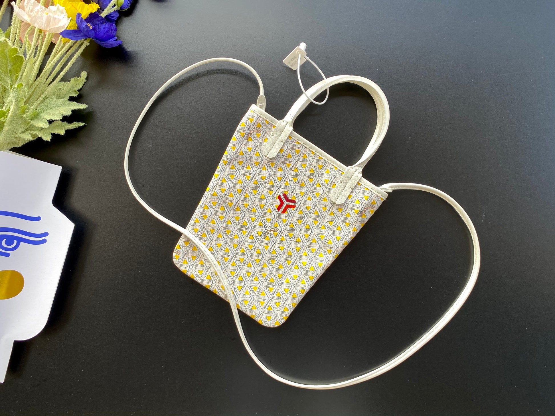 Gogy Mini Tweed Crossbody Bag with Top Handles and Shoulder Strap