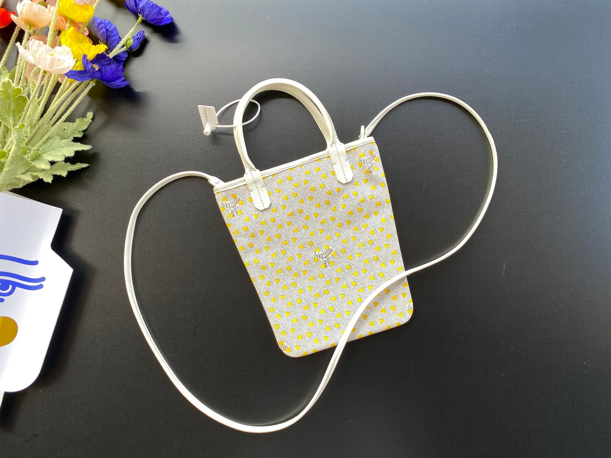 Gogy Mini Tweed Crossbody Bag with Top Handles and Shoulder Strap