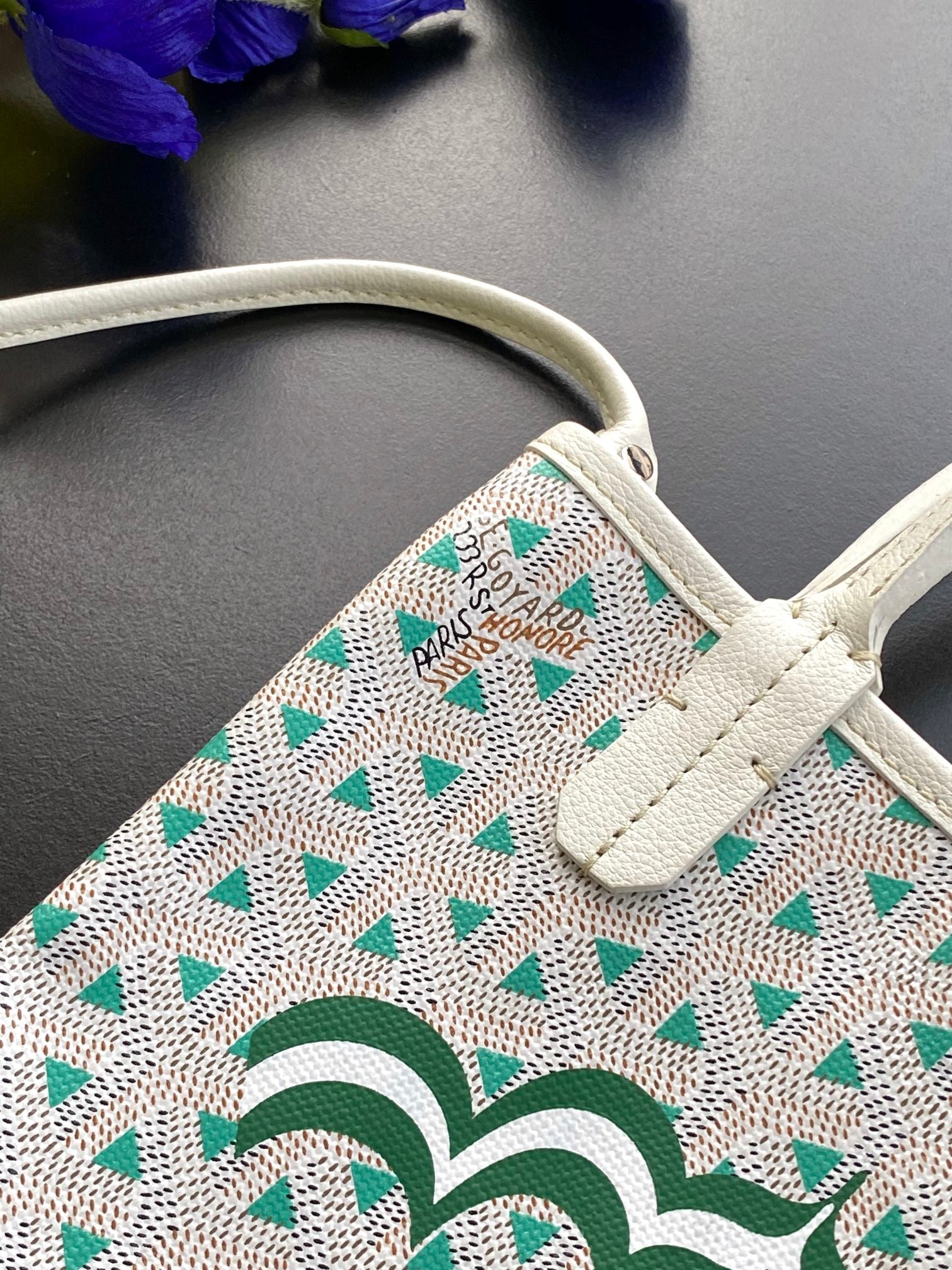 Gogy Cute Mini Green Polka Dot Crossbody Tote Bag with Handles