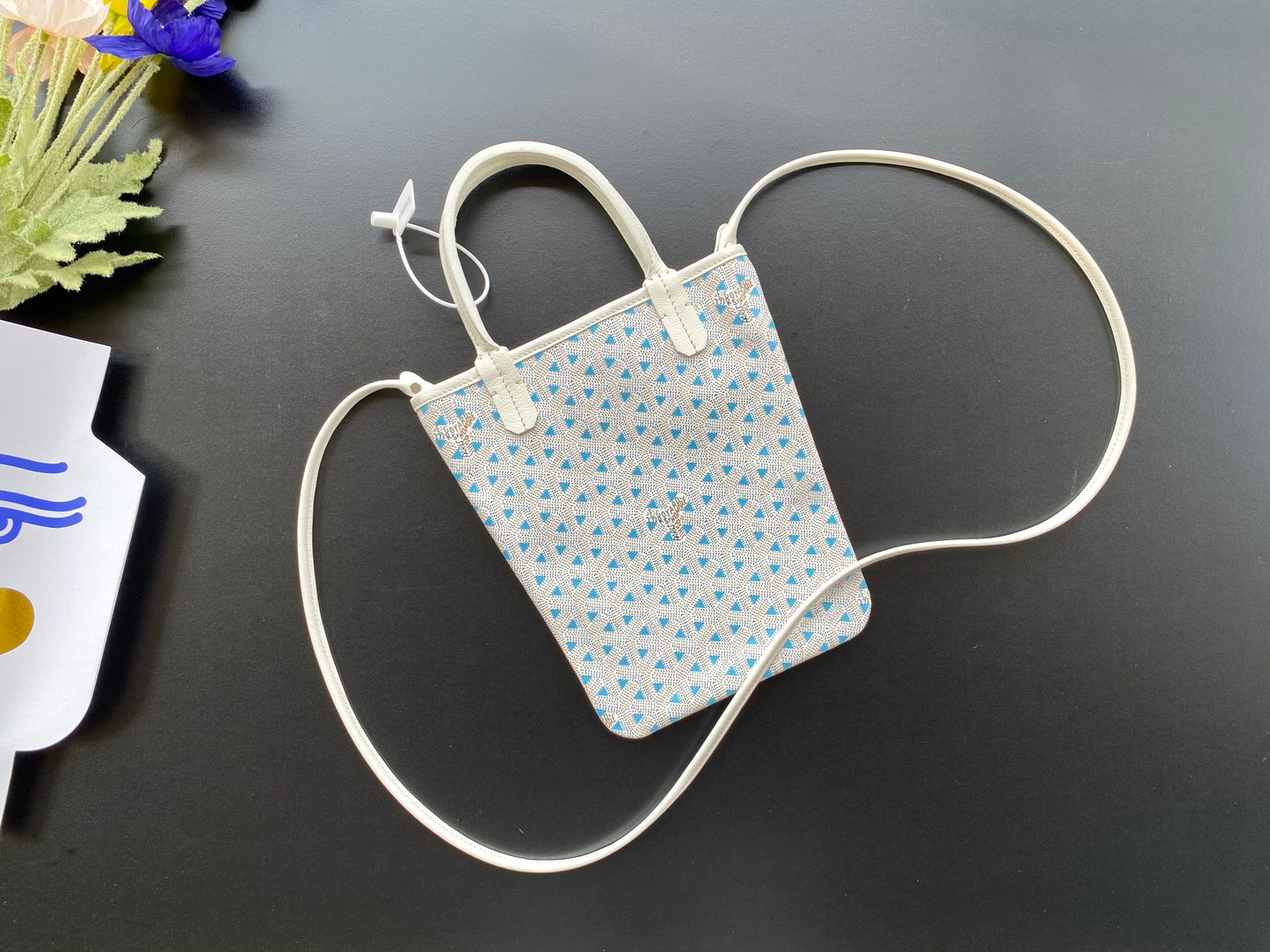 Gogy Mini Floral Canvas Crossbody Bag with Top Handles and Strap