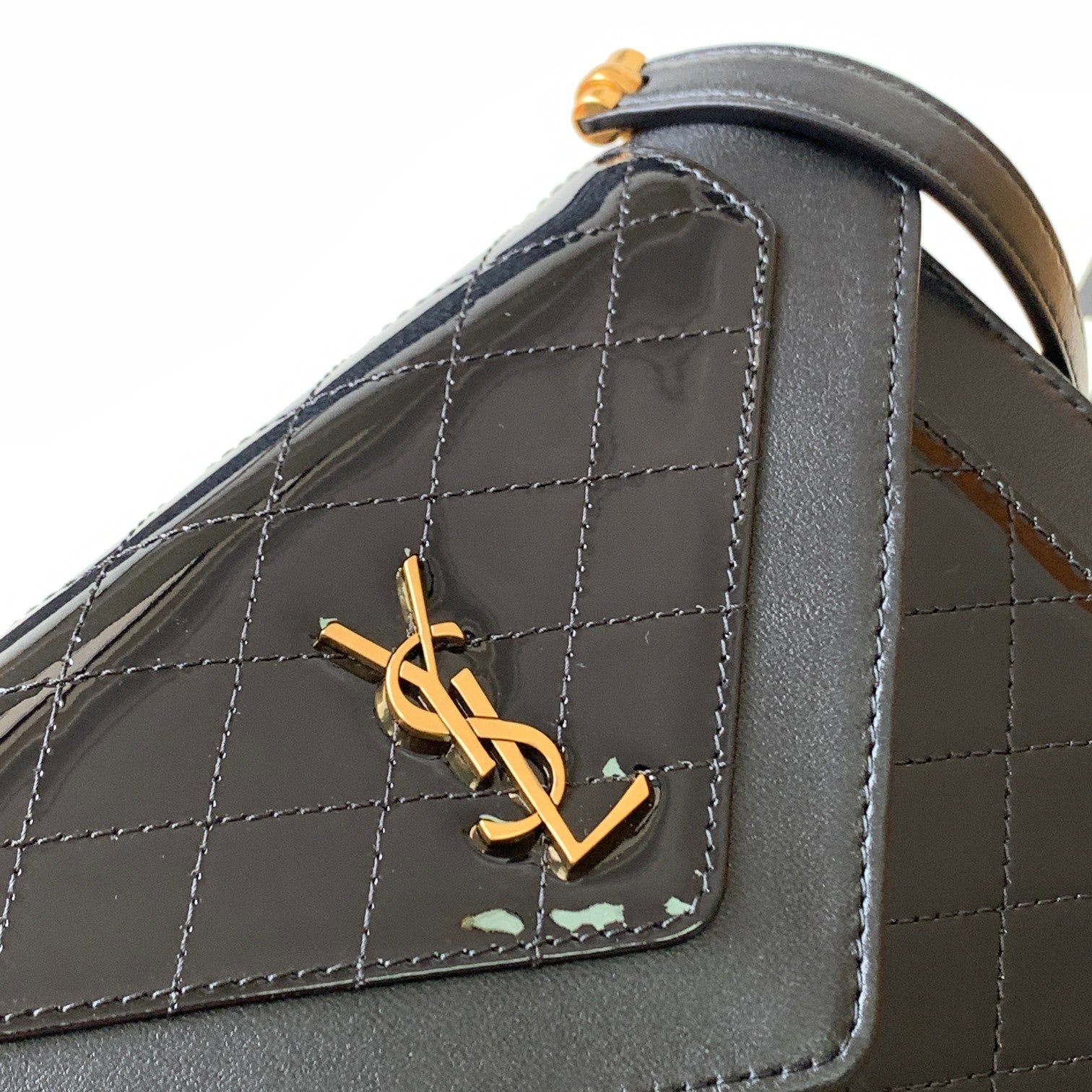 Saint Laurent Gaby Mini Bag in Black Quilted Leather with Gold-Tone YSL Logo