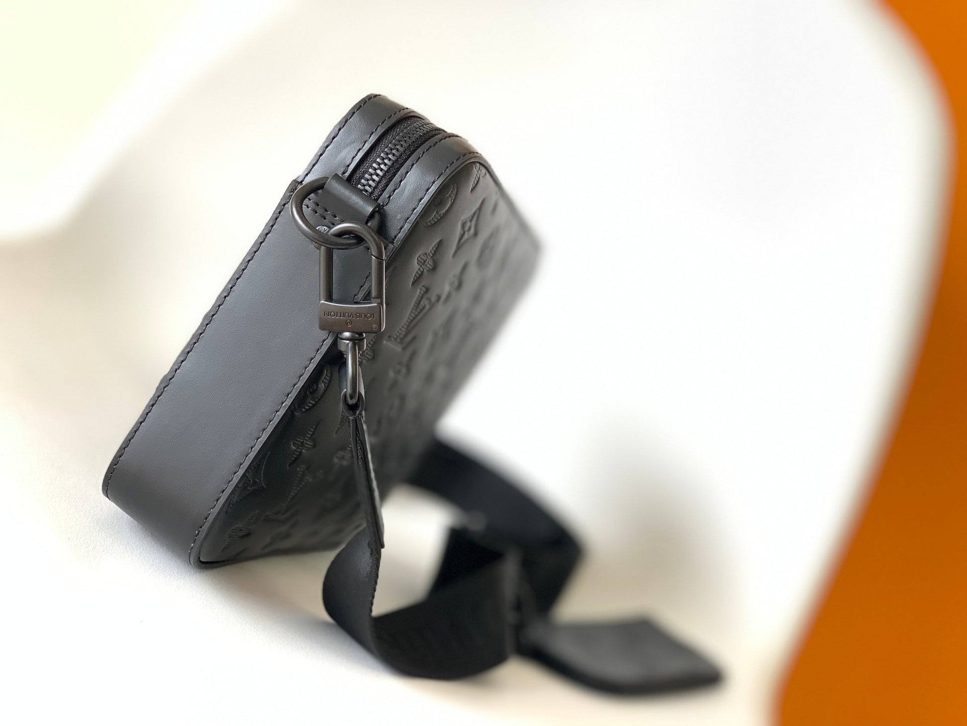 Louis Vuitton Duo Messenger Bag - Monogram Shadow Leather - Black