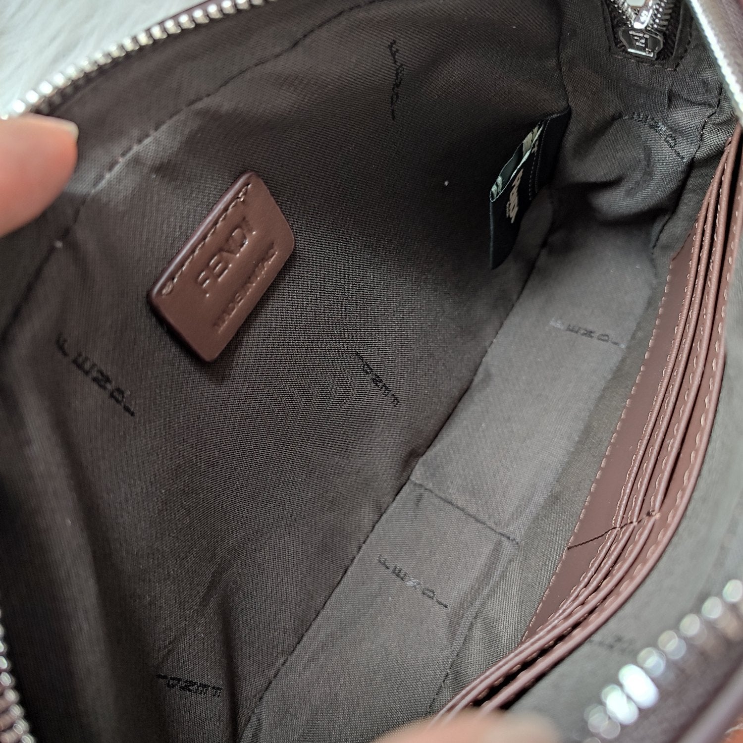 Fendi FF Monogram Camera Case Bag with Yellow Logo - Brown