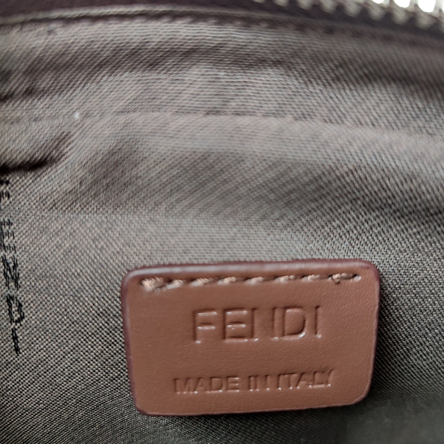 Fendi Roma Brown Fabric Crossbody Camera Bag