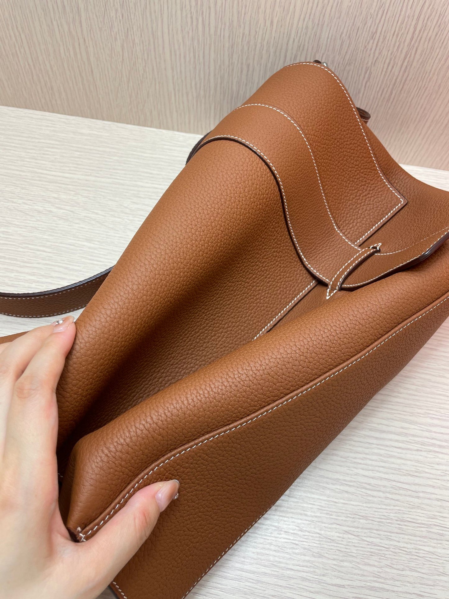 Brown Minimalist Flap Messenger Bag - Adjustable Crossbody Shoulder Bag