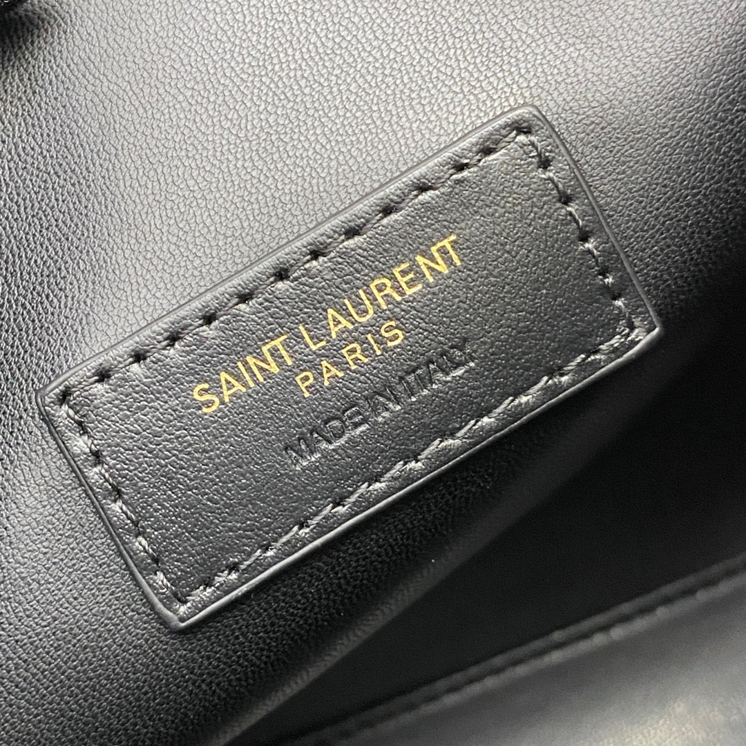 Saint Laurent Toy North/South Tote Bag in Crocodile-Embossed Leather - Black