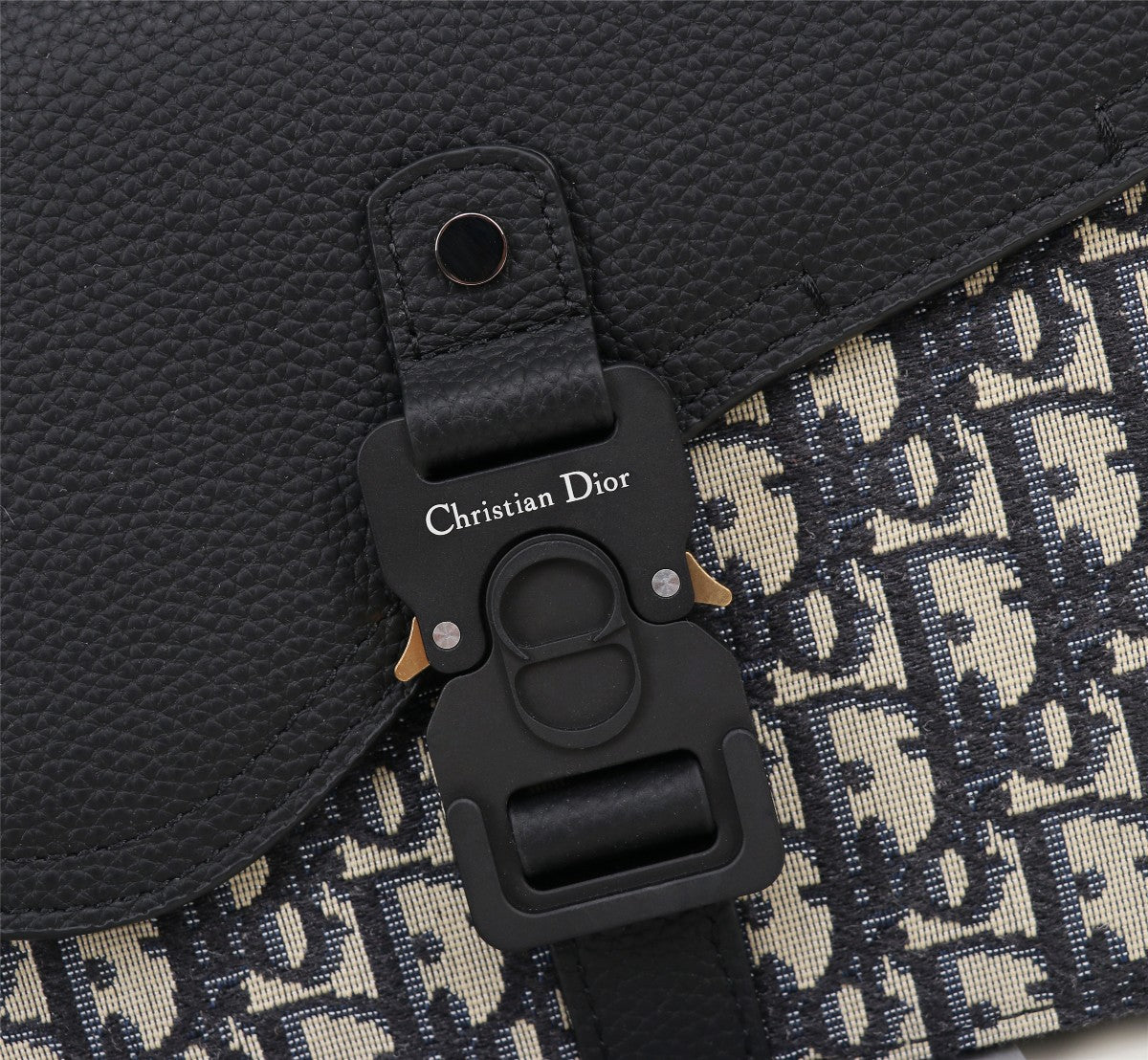 Dior Oblique Messenger Bag - Black and Beige Canvas Crossbody Bag