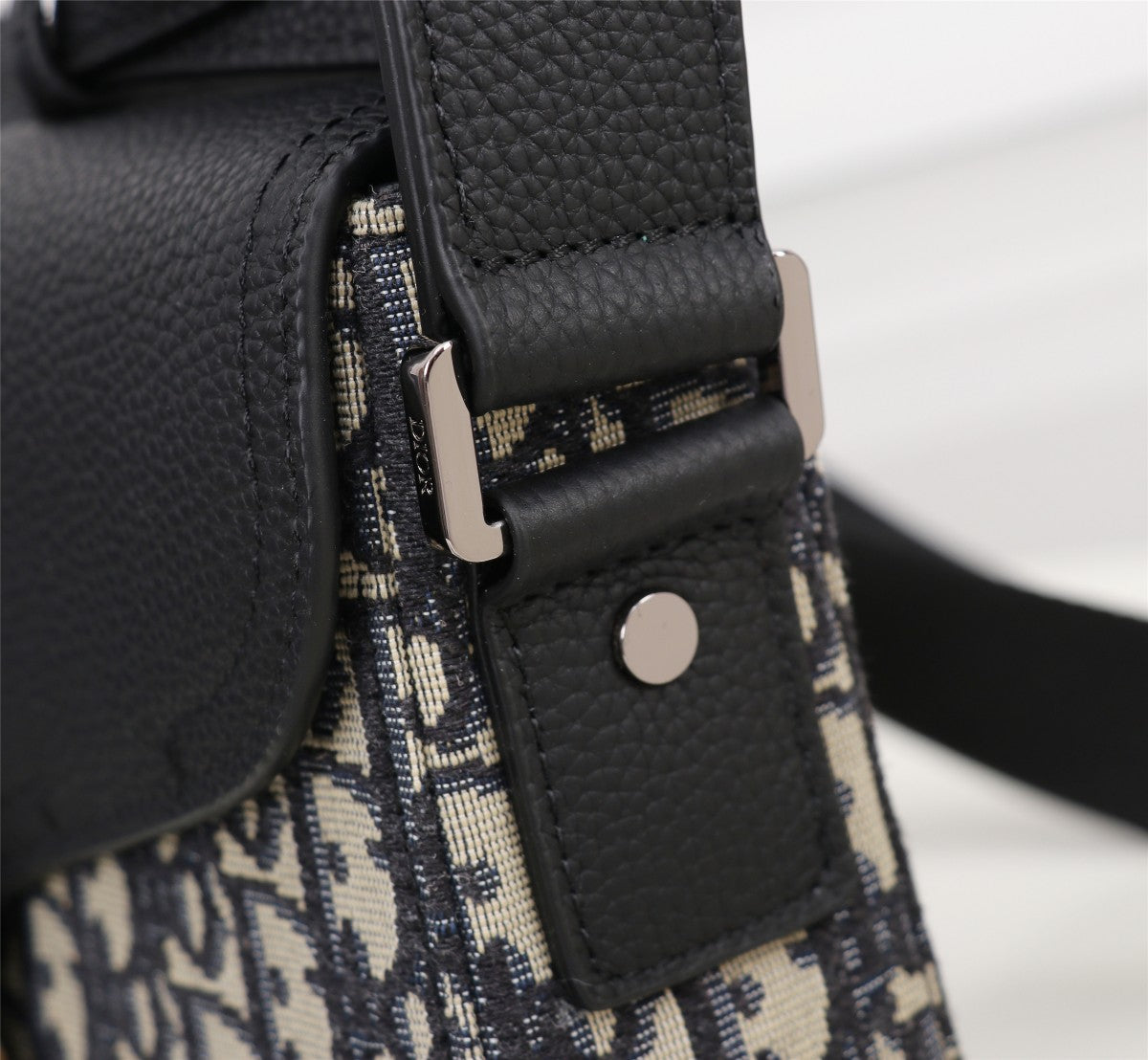 Dior Oblique Messenger Bag - Black and Beige Canvas Crossbody Bag