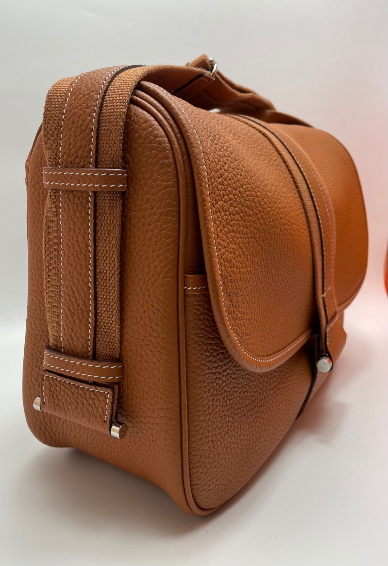 Hermès Jypsiere Style Leather Messenger Bag - Tan Brown