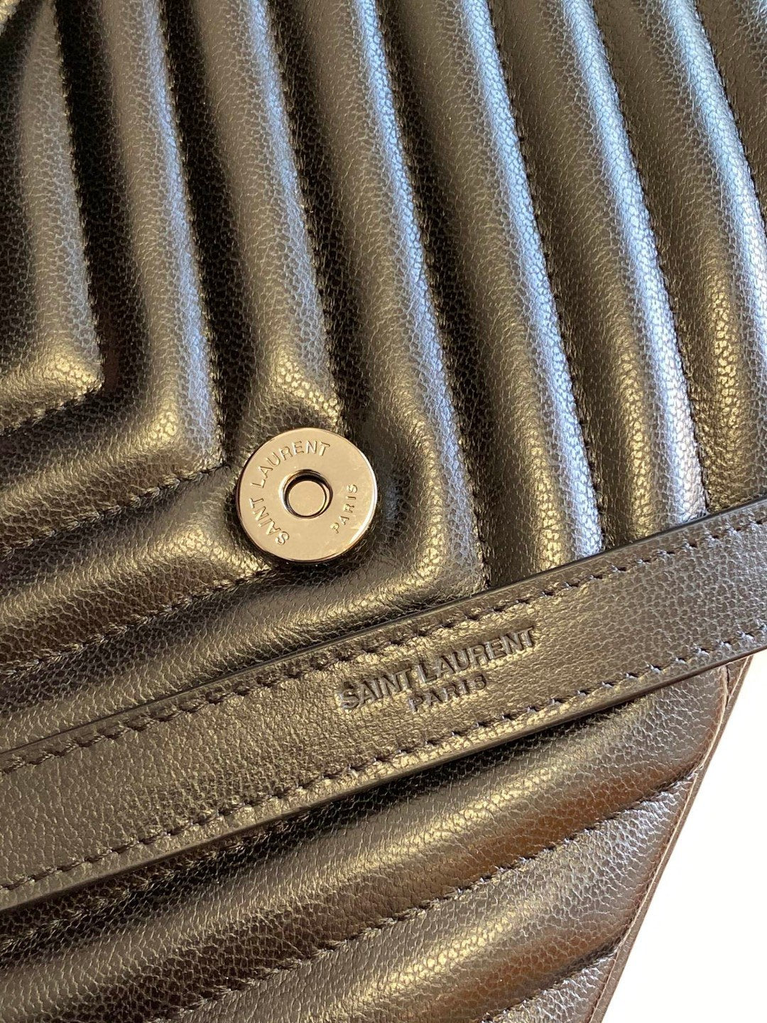 Saint Laurent Black Quilted Leather Shoulder Bag with Monogram Hardware