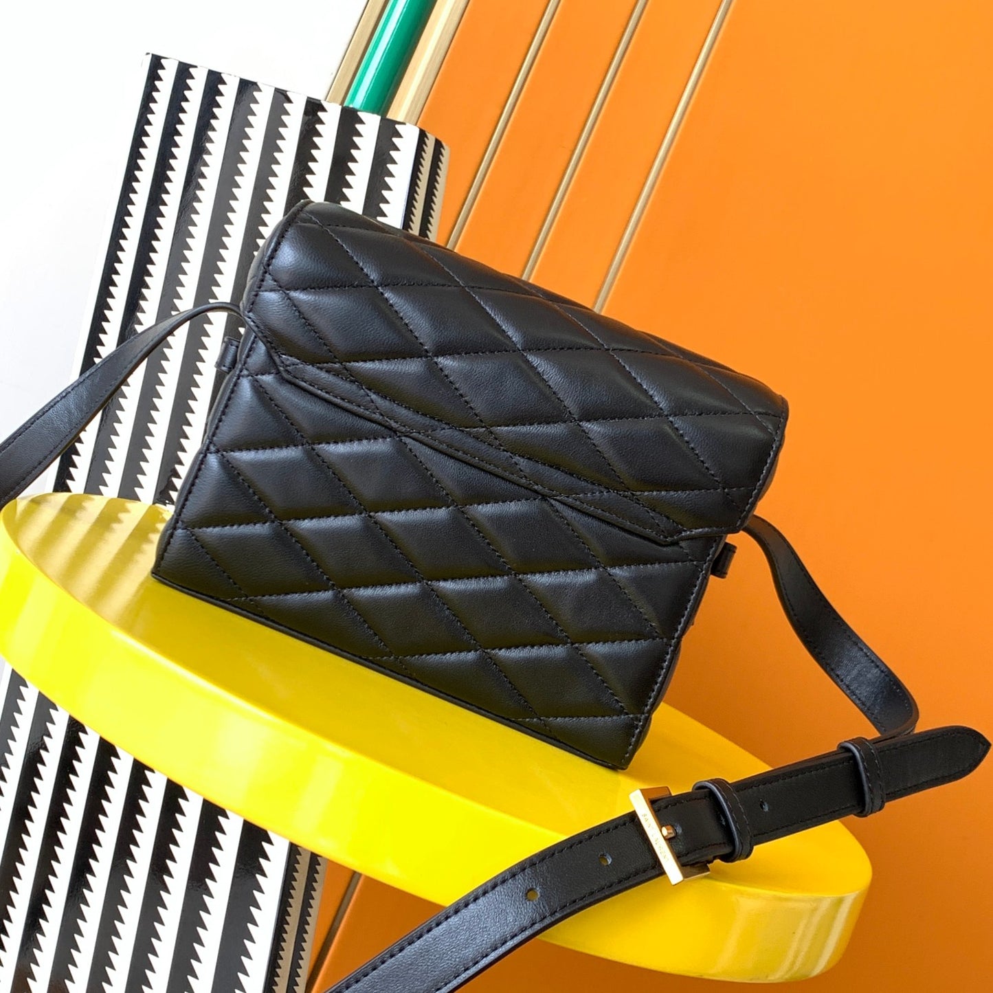 Saint Laurent June Quilted Leather Camera Bag - Black