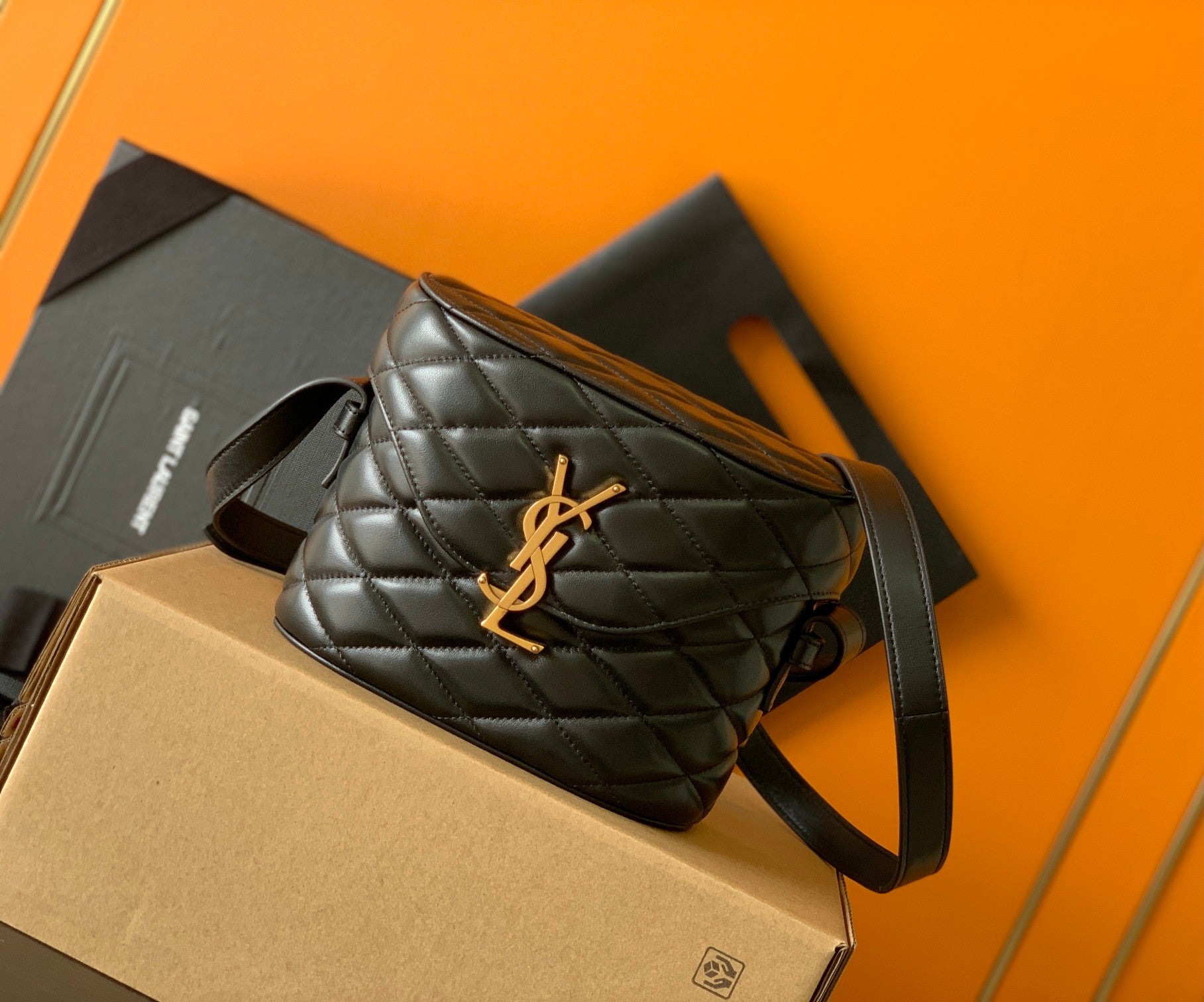 Saint Laurent June Quilted Leather Camera Bag - Black