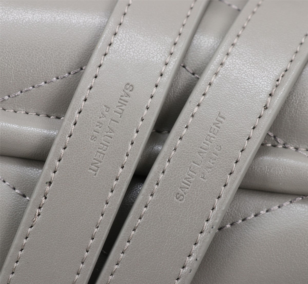 Saint Laurent Loulou Medium Chain Bag in Matelassé Leather - Grey